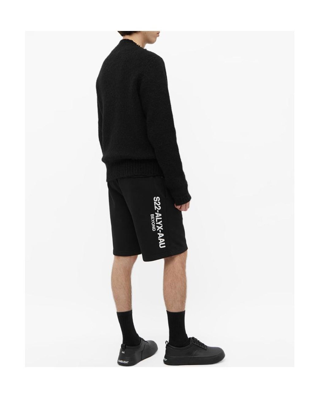 1017 ALYX 9SM Black 1017 9Sm Logo Printed Drawstring Shorts for men