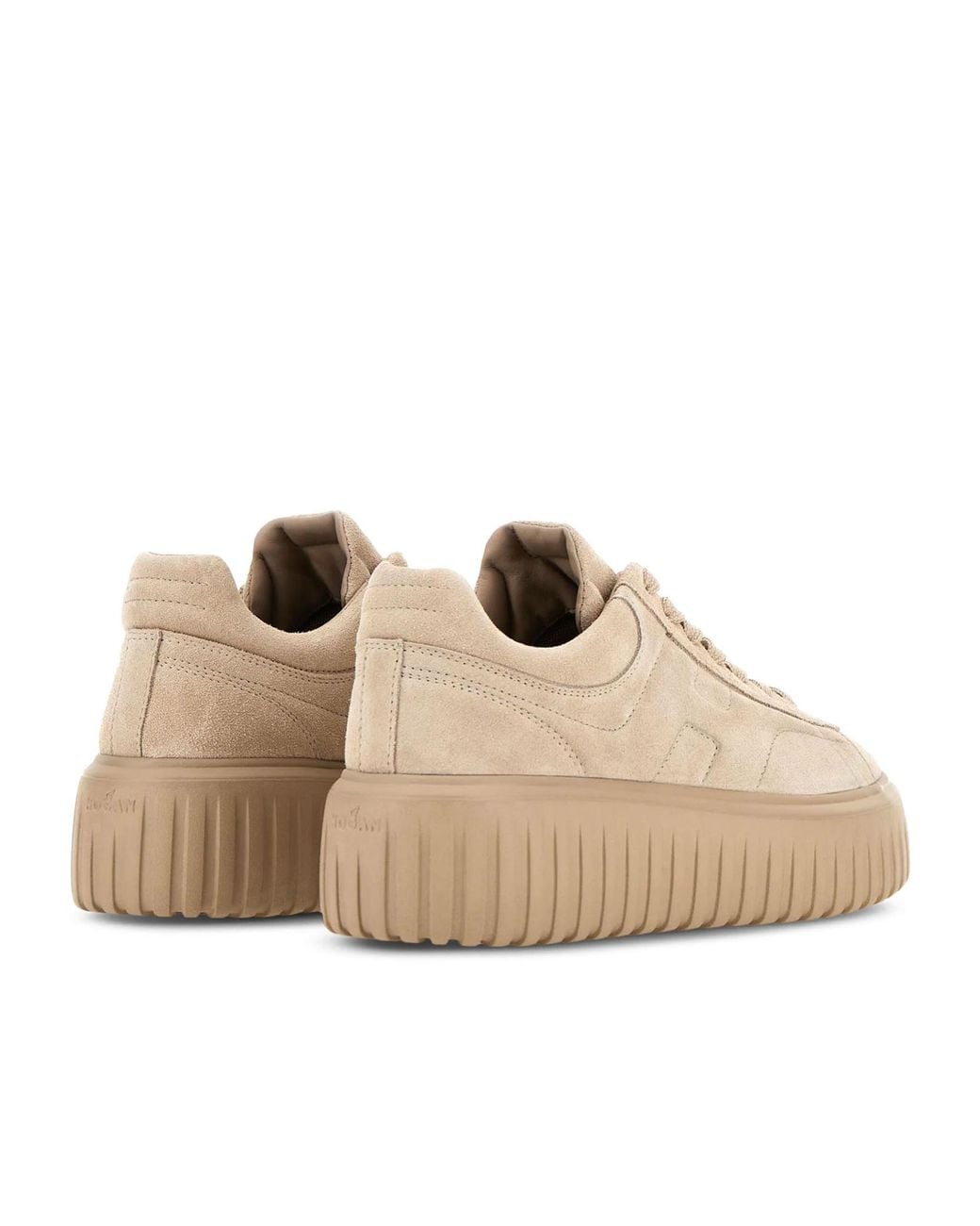 Hogan Natural H-Striped Lace-Up Sneakers