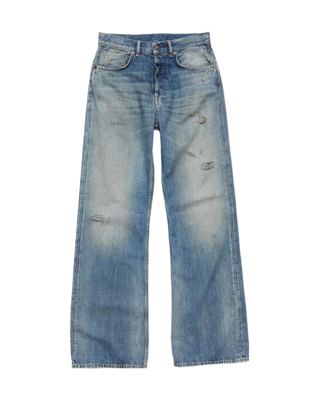 Acne Blue Relaxed Straight-Leg Jeans