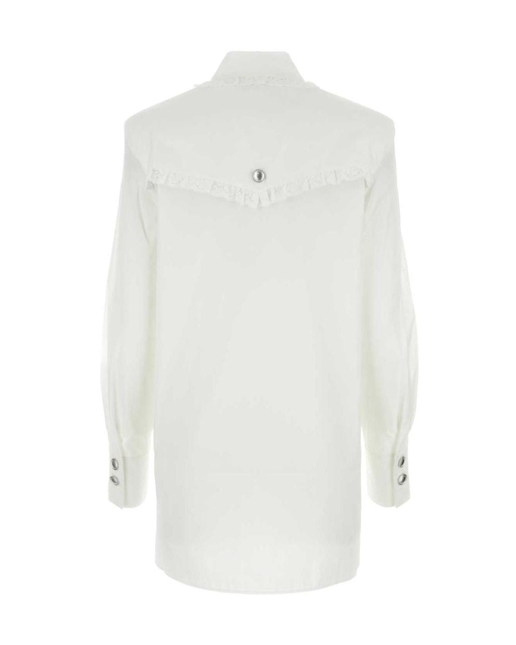 Alessandra Rich White Logo-Patch Straight Hem Mini Shirt Dress