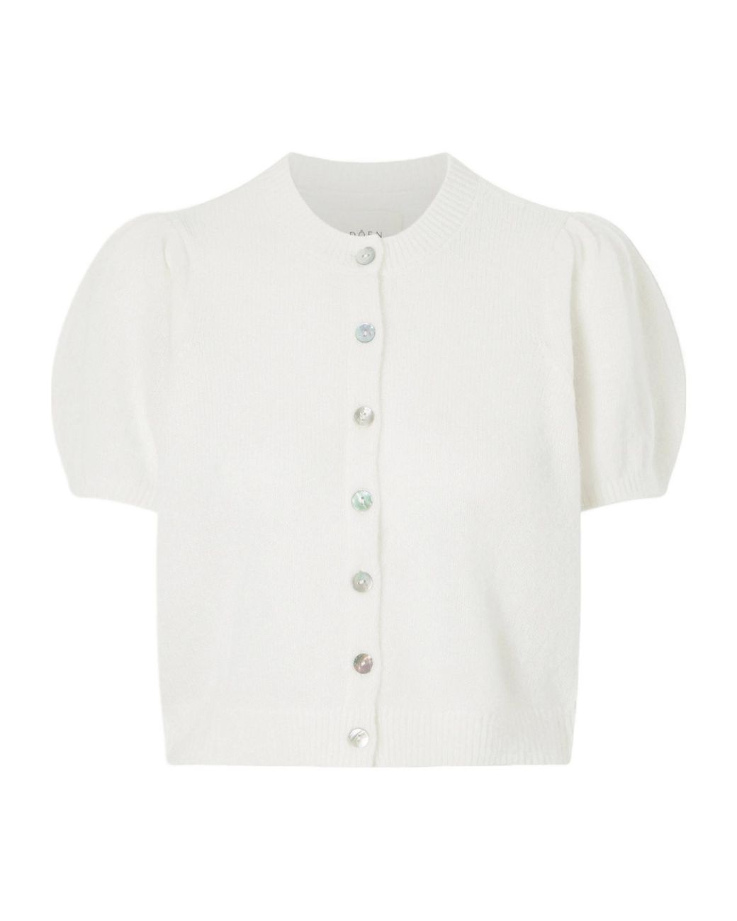 Doen White Wool-Blend Cardigan