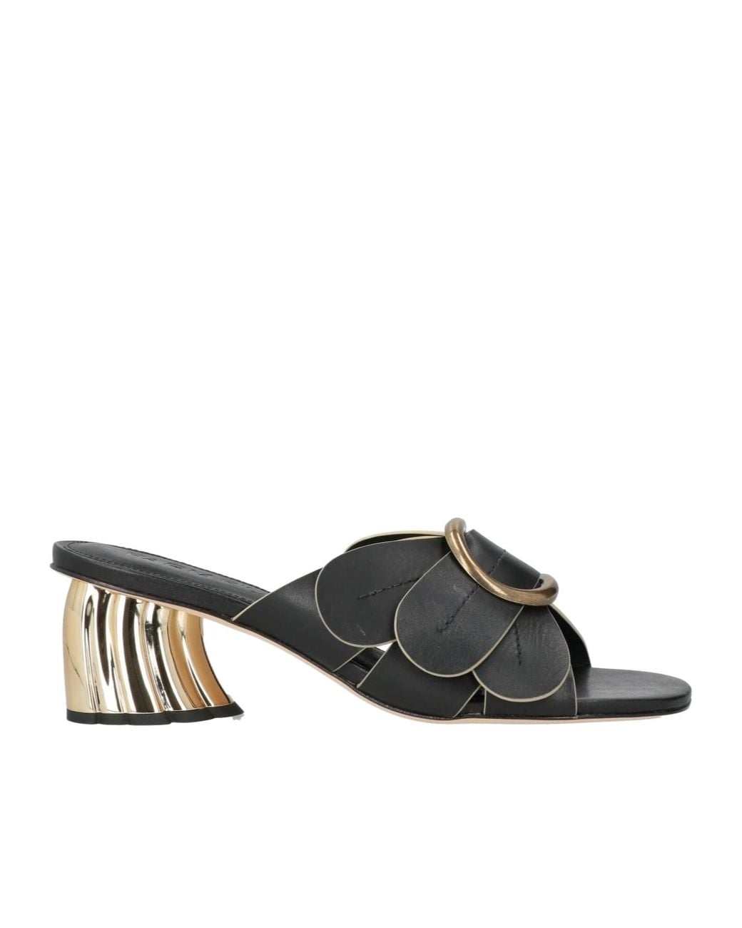 Farm Rio Black Metallic Heel Sandals