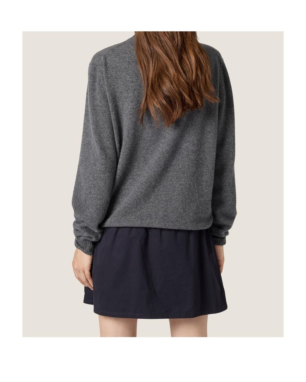 Miu Miu Gray Cashmere And Jersey Sweater