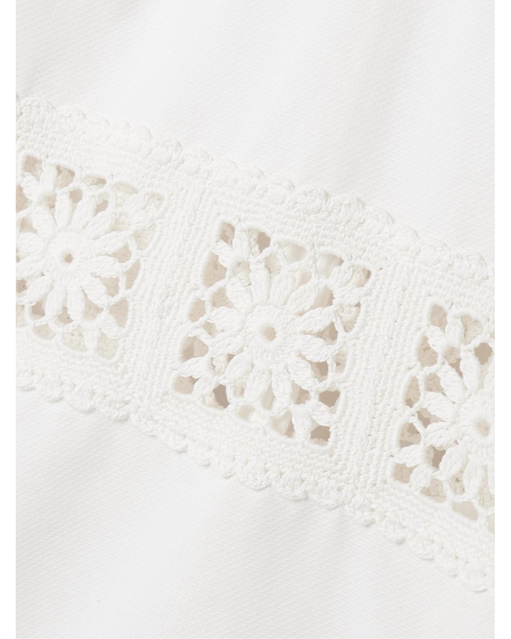 Zimmermann White Maxine Crochet-Trimmed Cotton-Piqué Top