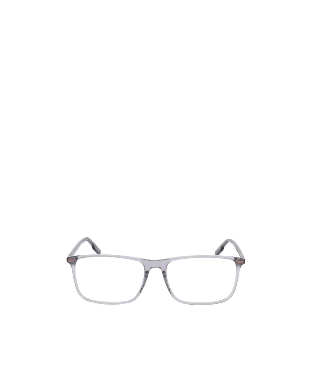 Zegna White Rectangle Frame Glasses for men