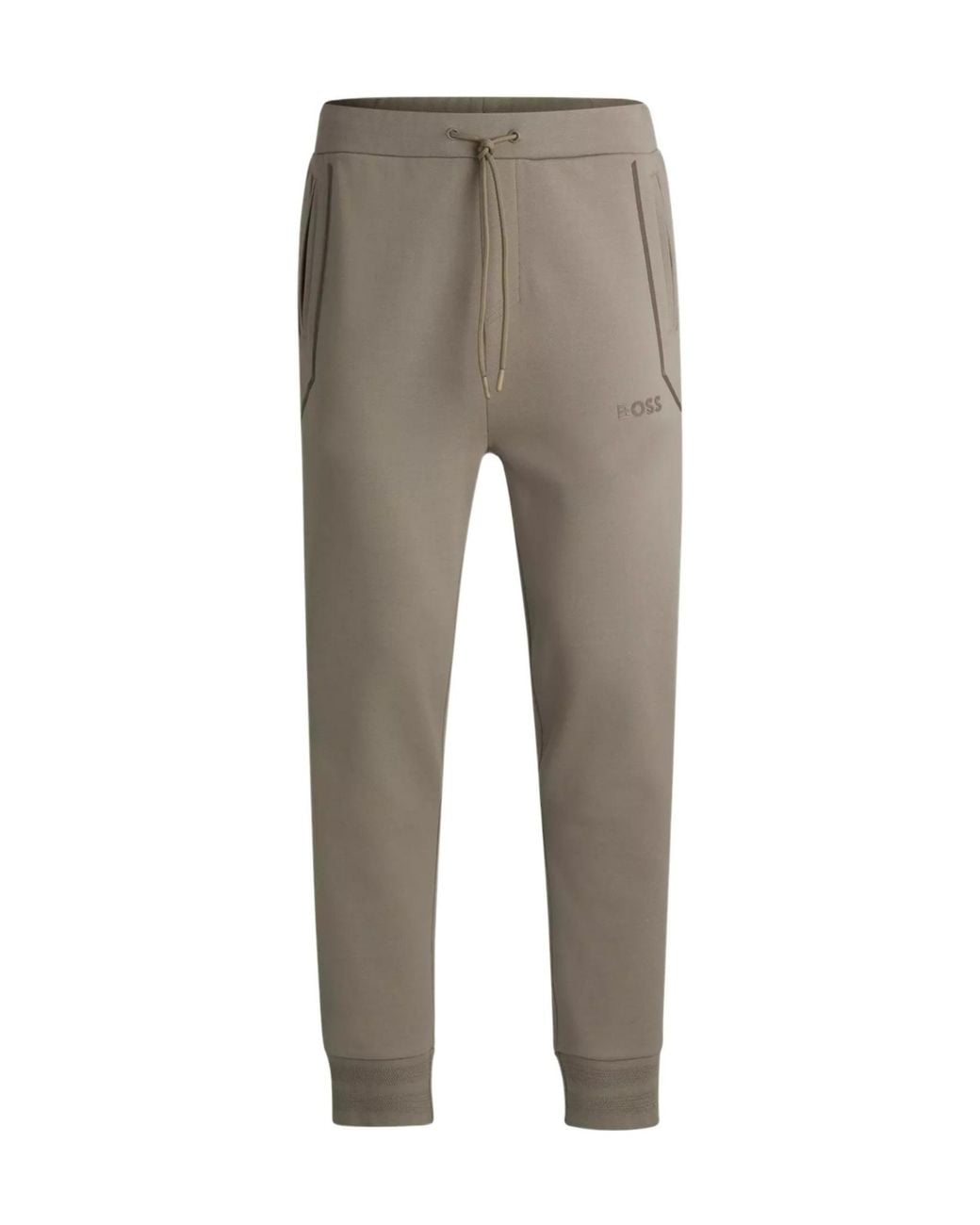 Boss Gray Boss Signature Logo Jogging Bottoms for men