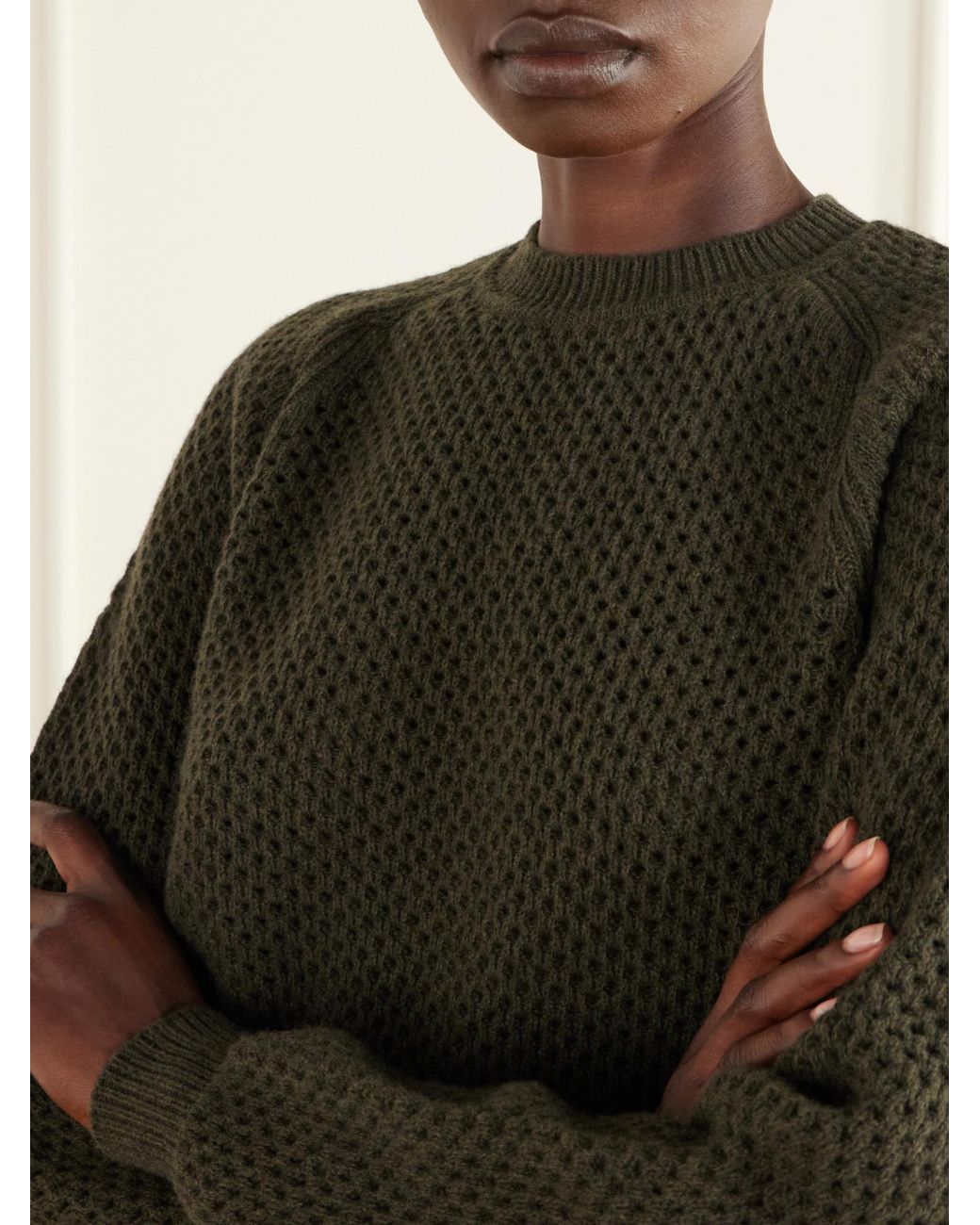 Ulla Johnson Green Long-Sleeve Knit Top