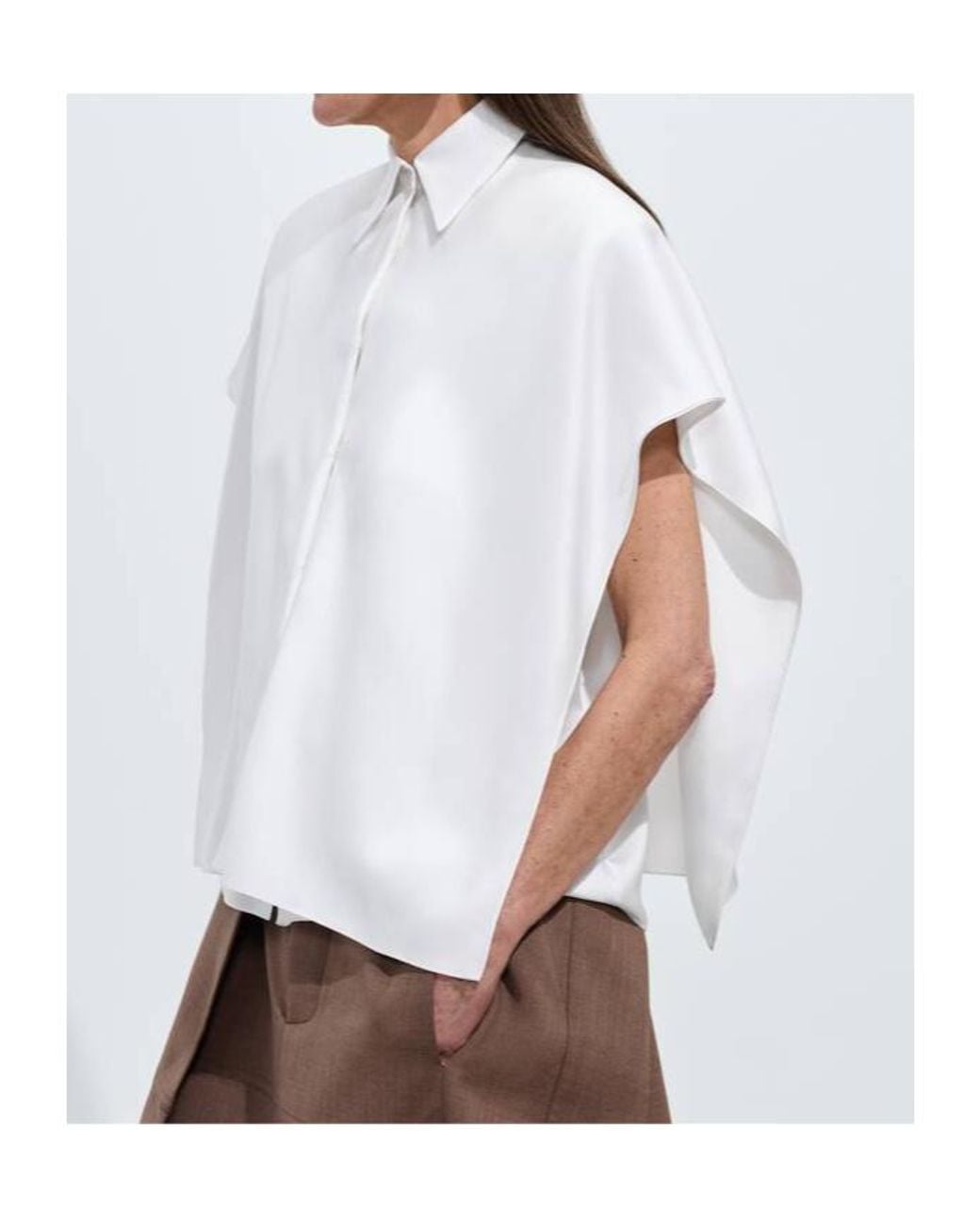 Bottega Veneta White Silk Twill Shirt