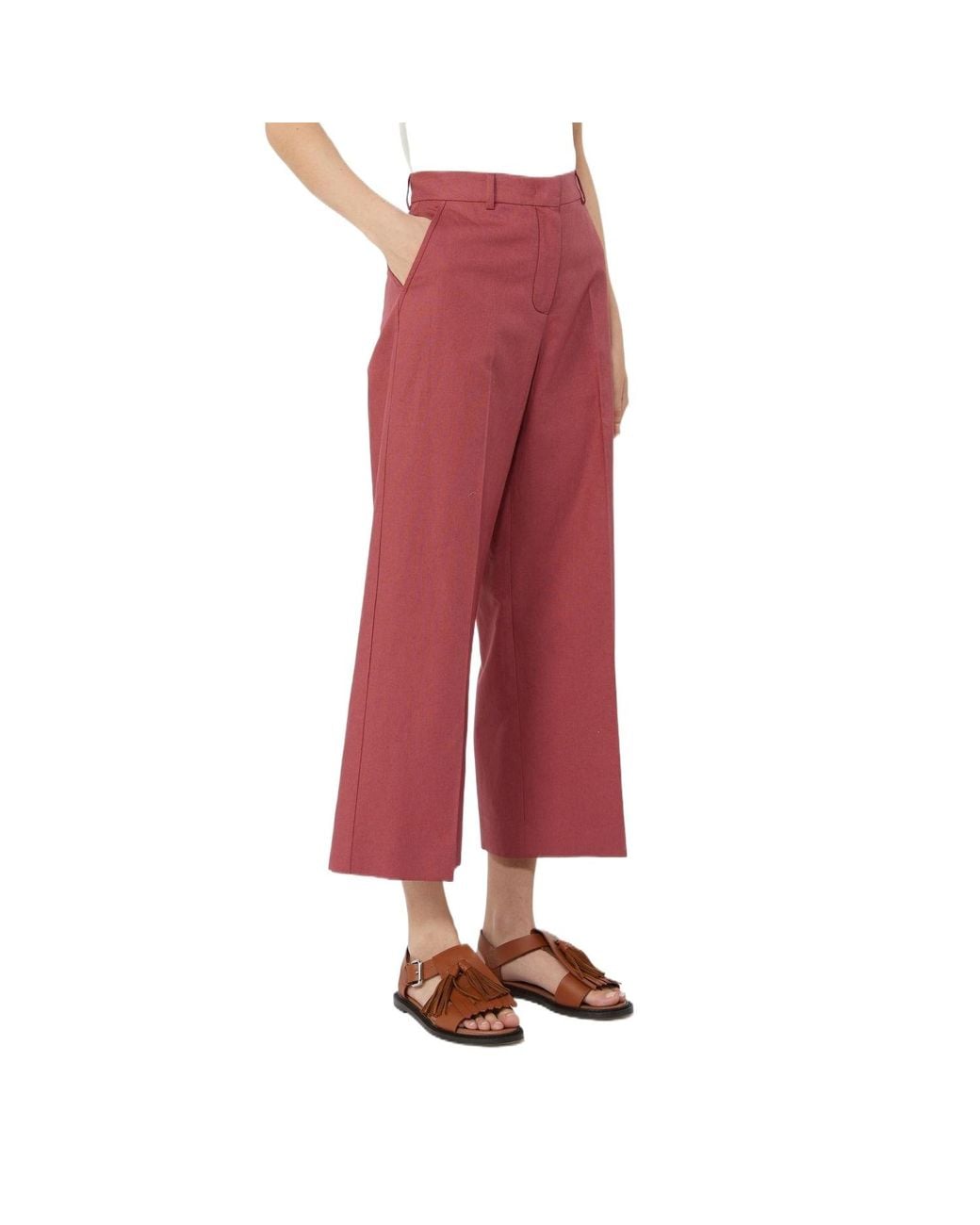Weekend by Maxmara Red Zircone Pressed Crease Pants