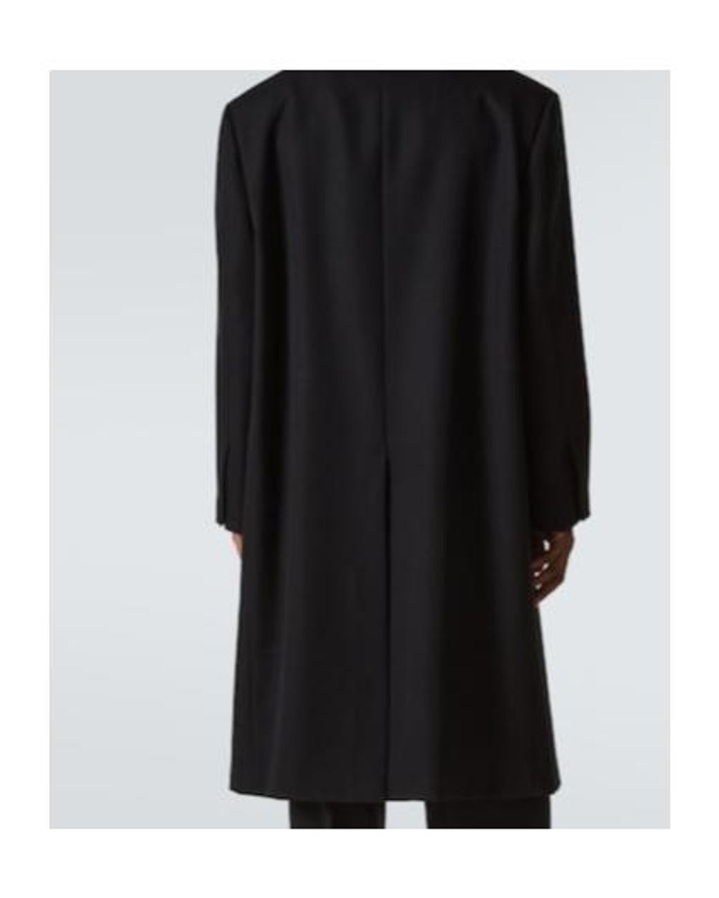 Jil Sander Black Silk-Trimmed Wool Coat for men