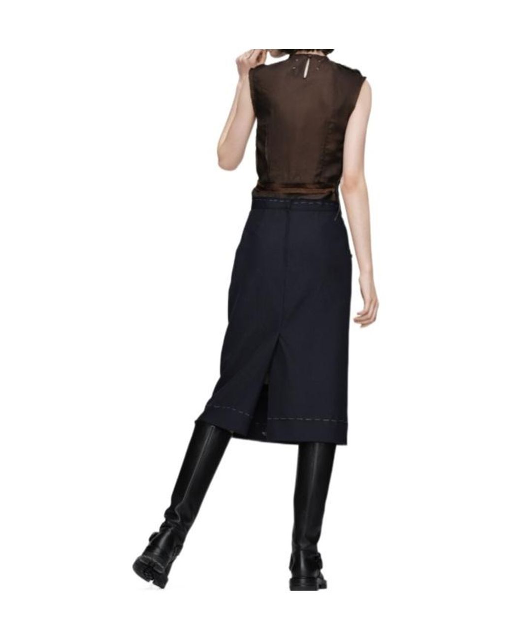 Maison Margiela Blue Sleeveless Midi Dress