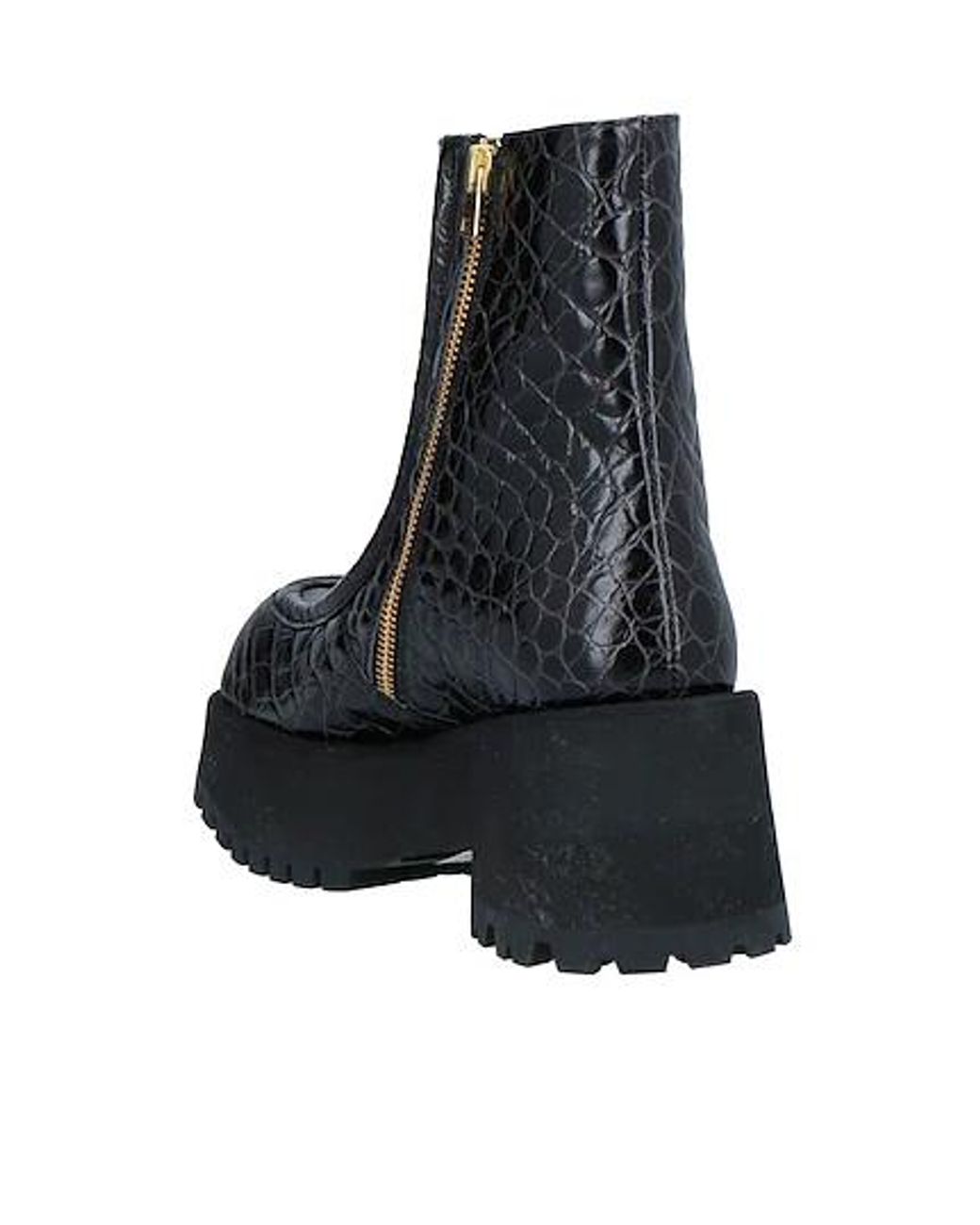 Marni Black Croc Print Platform Boots