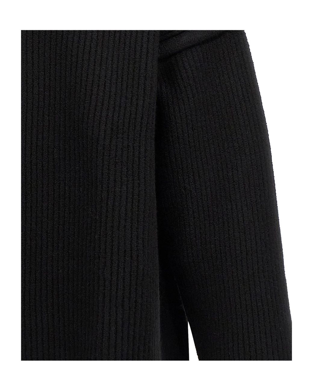 Jil Sander Black Geometric Neckline Knitted Jumper for men