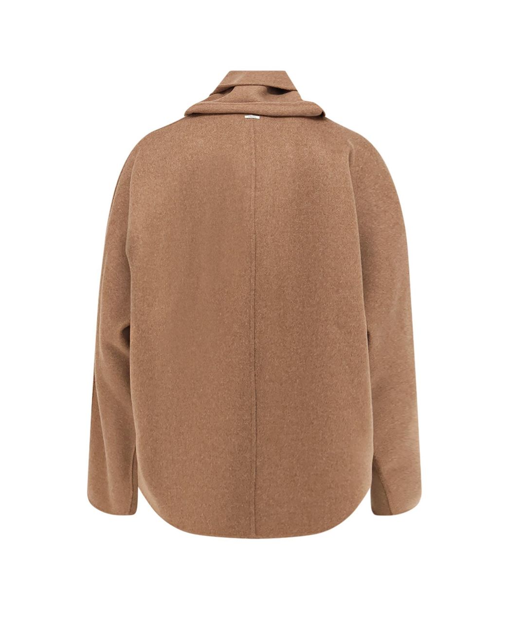 Max Mara Brown 'S Round Neck Buttoned Jacket