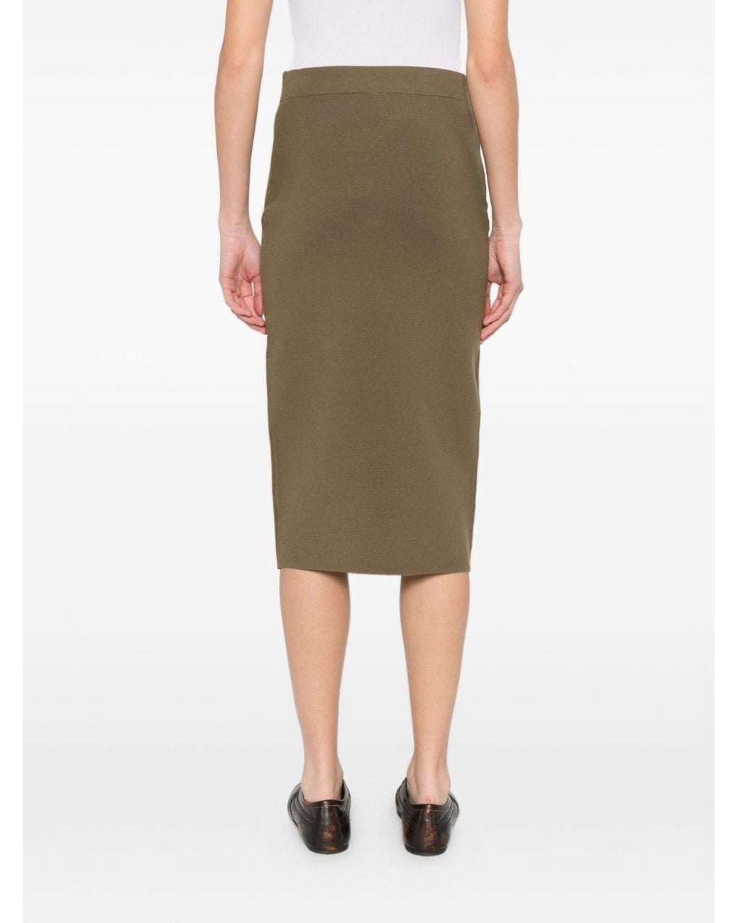 Max Mara Green Stretch Viscose Pencil Skirt