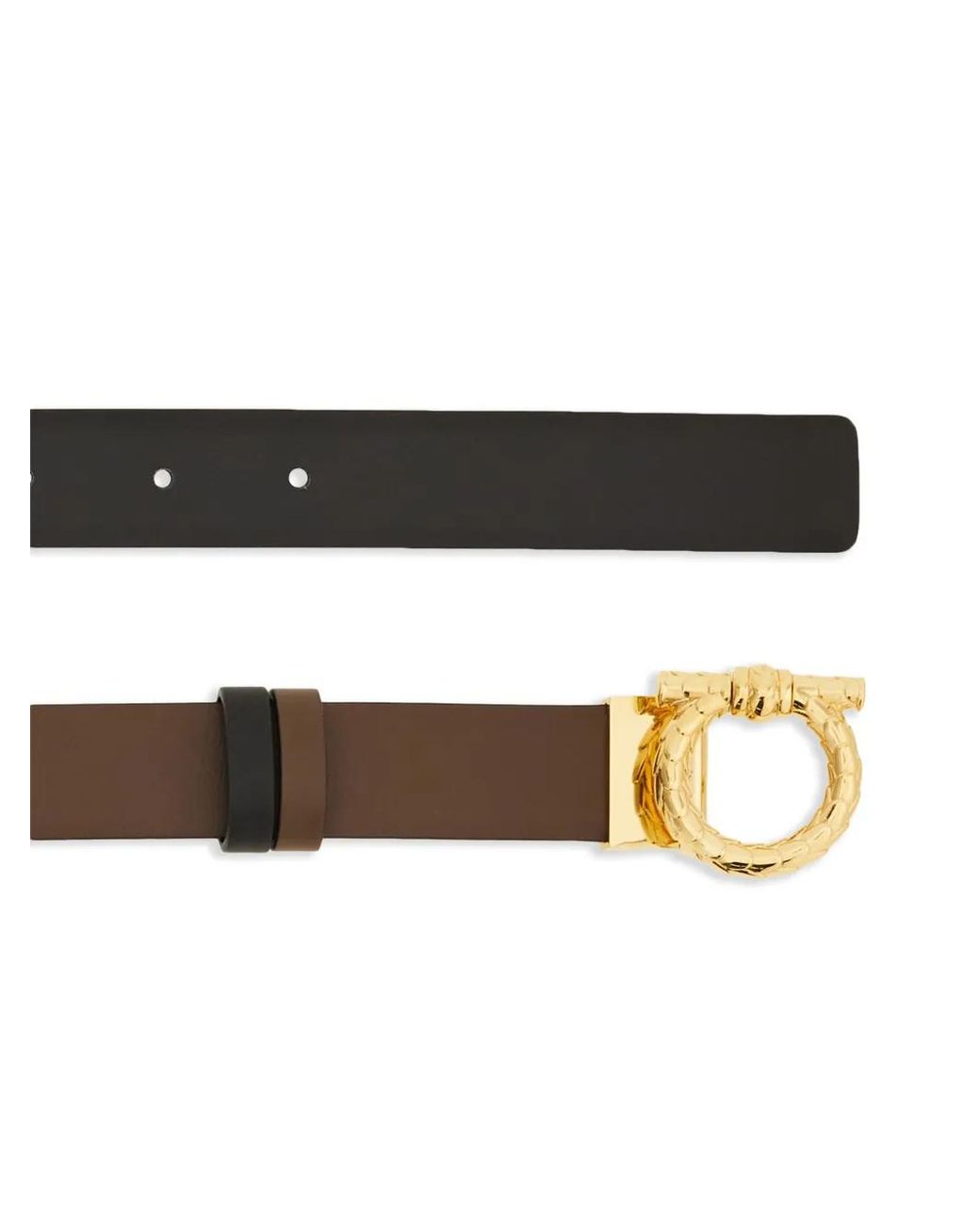 Ferragamo White Gancini Reversible Belt