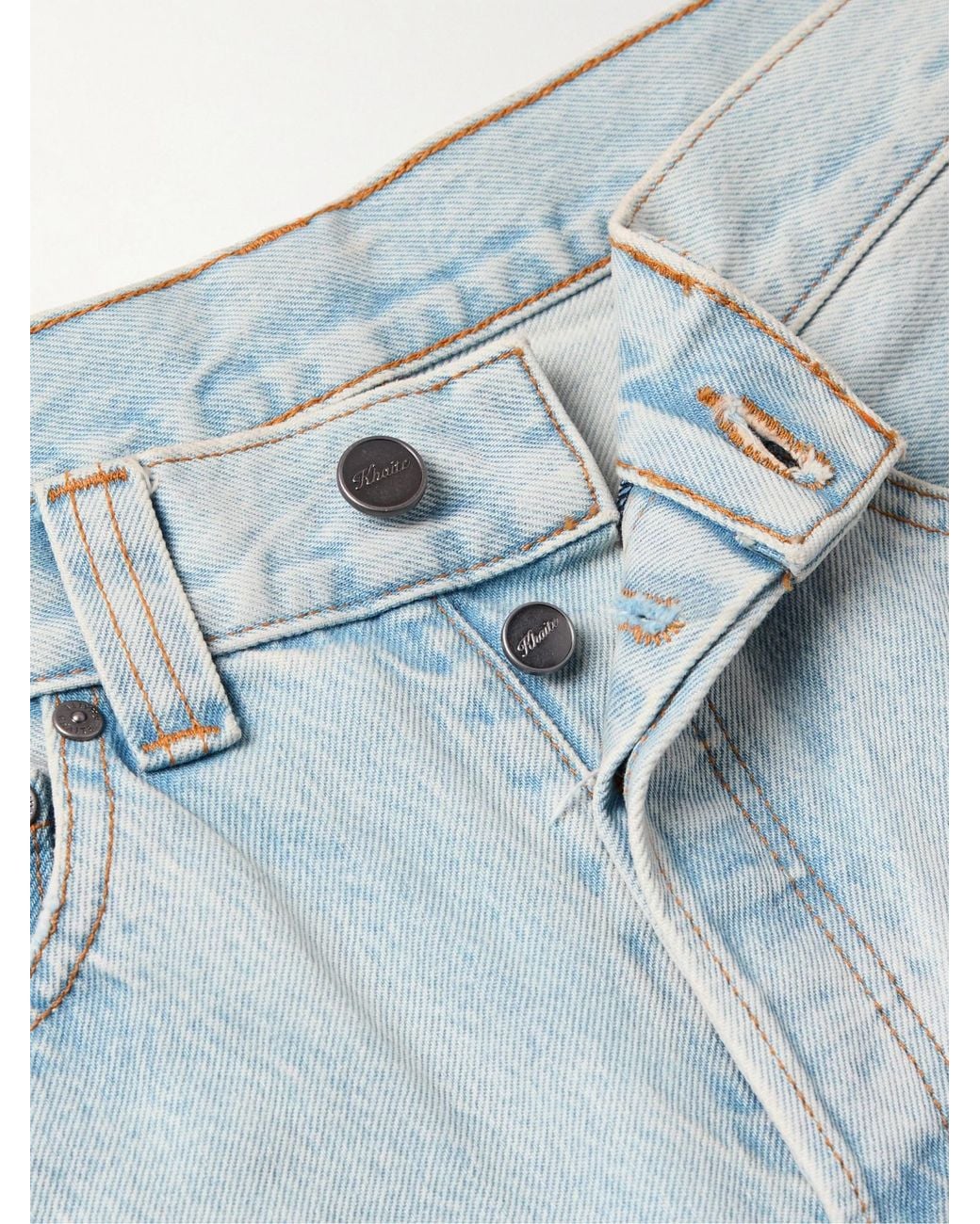 Khaite Blue Mid-Rise Straight-Leg Jeans