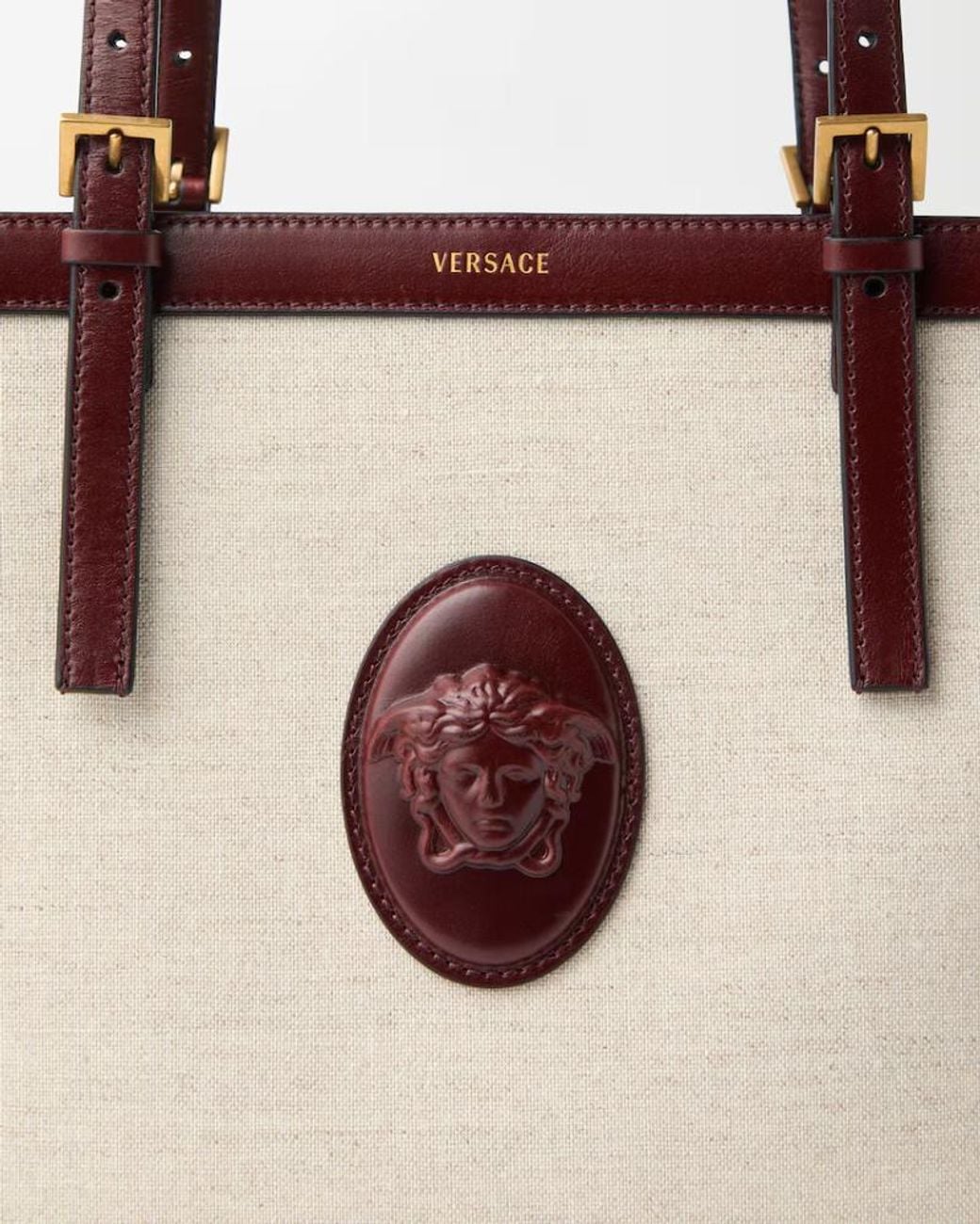Versace Brown Rivi Re Logo Tote Bag