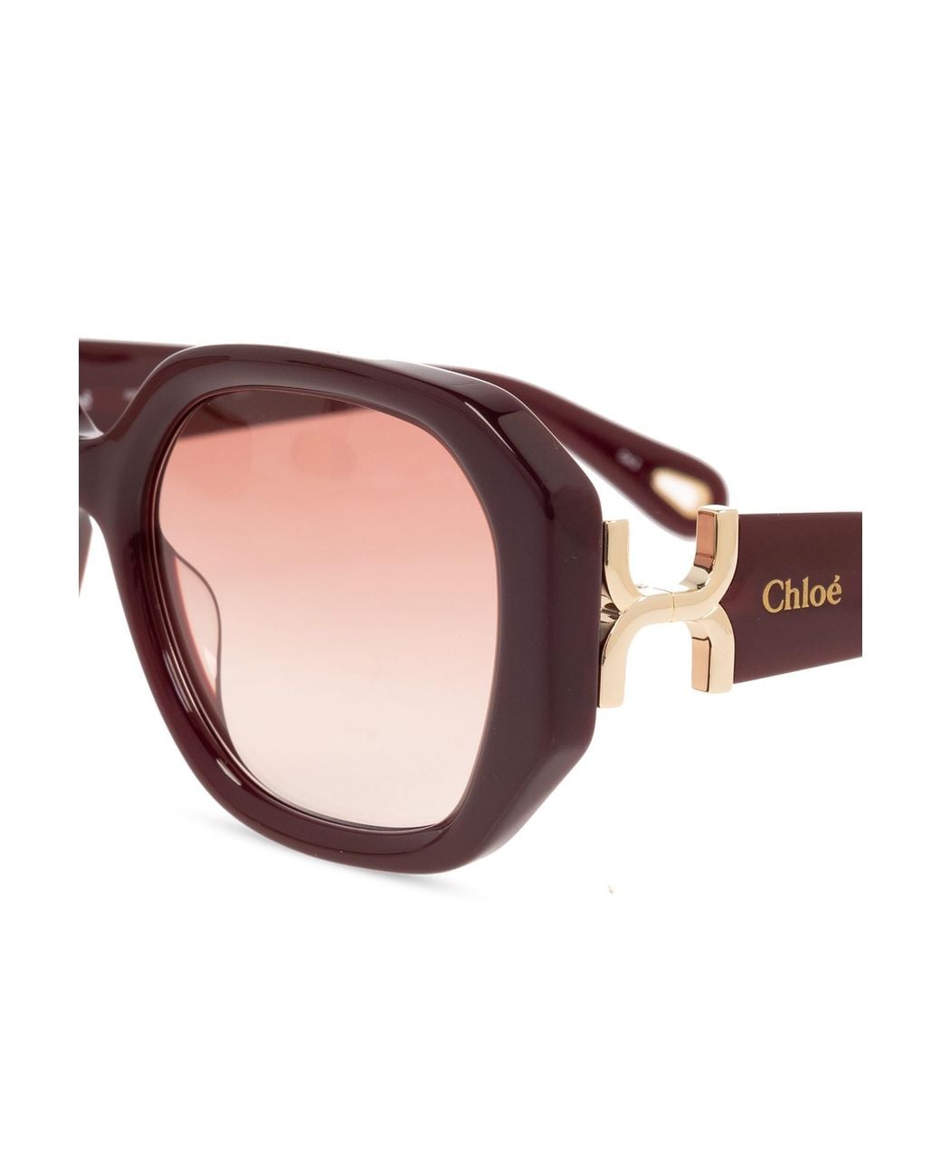 Chloé Pink Chloé Eyewear Geometric Frame Sunglasses