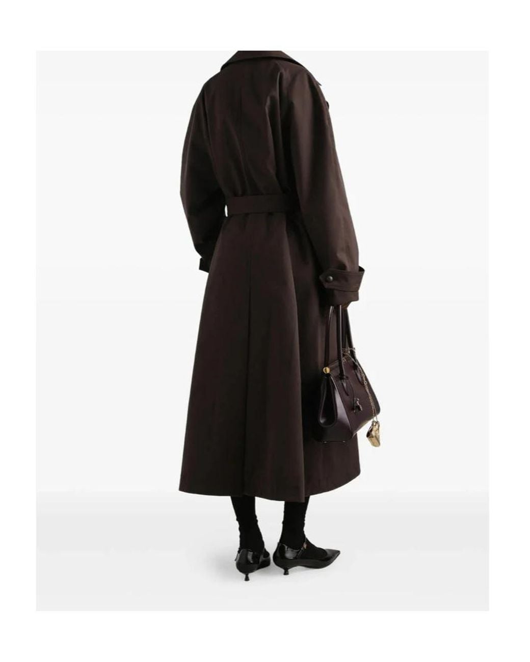 Dolce & Gabbana Black Double-Breasted Belted Coat