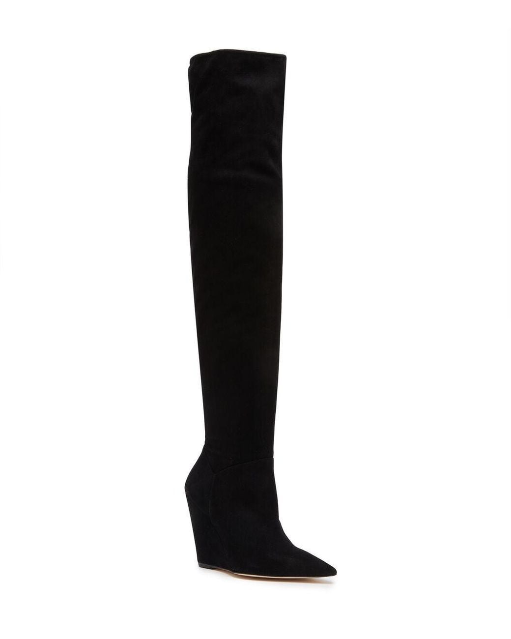 Stuart Weitzman Black Over-The-Knee Pointed Toe Boots