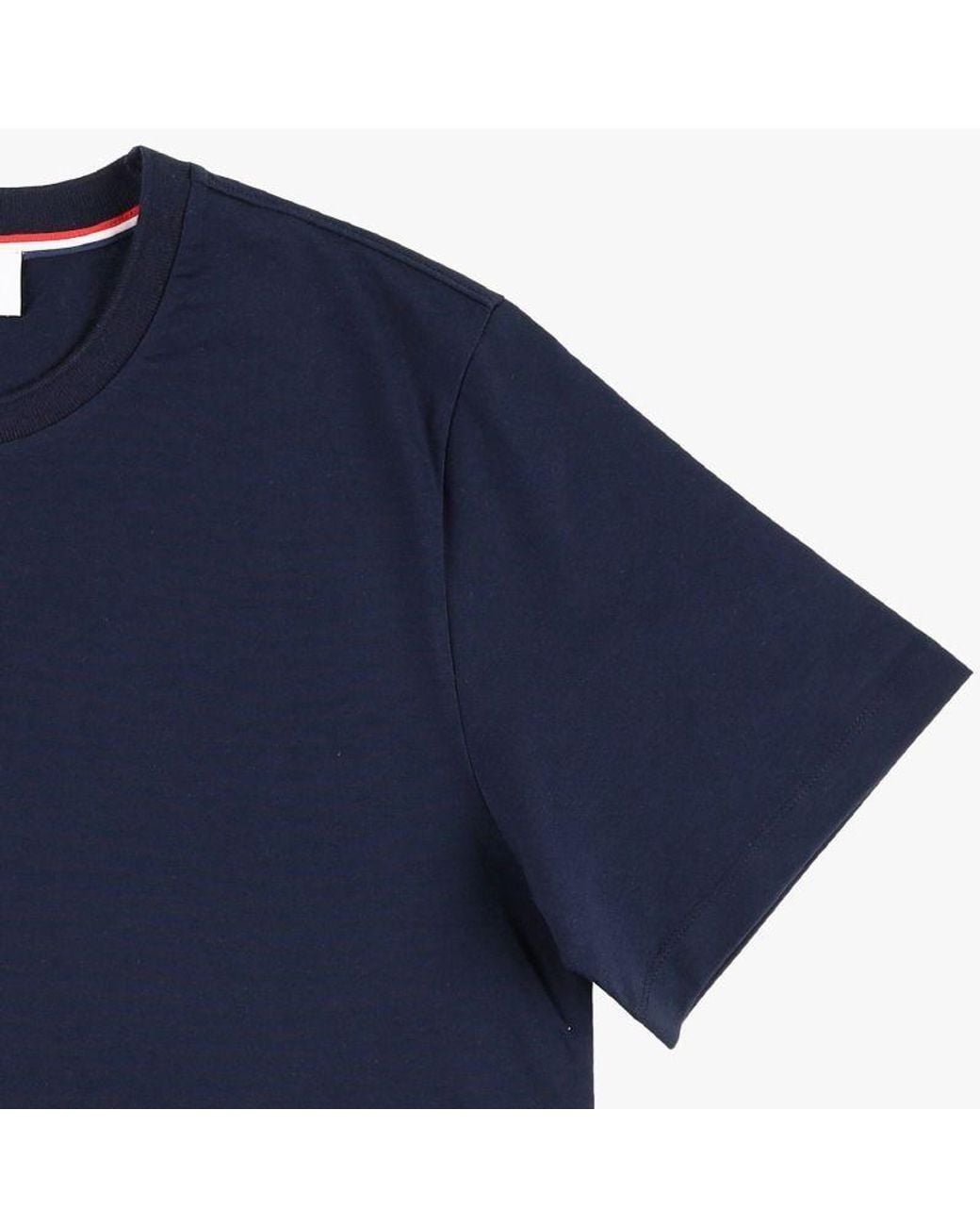 Thom Browne Blue Logo Patch Crewneck T-Shirt for men