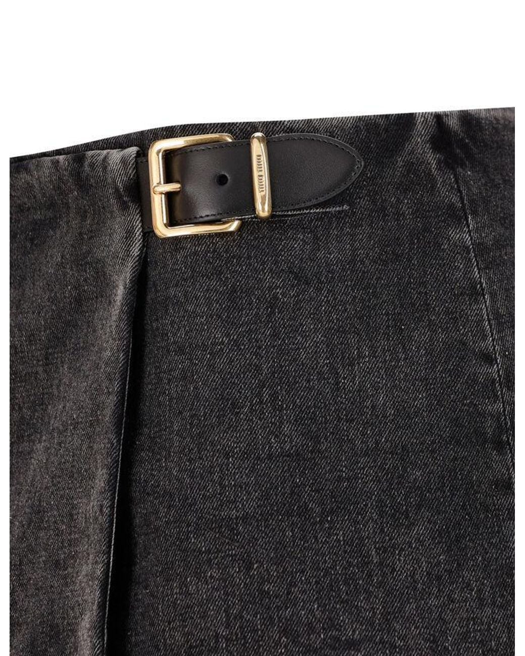 Miu Miu Black Wrapped Mini Skirt