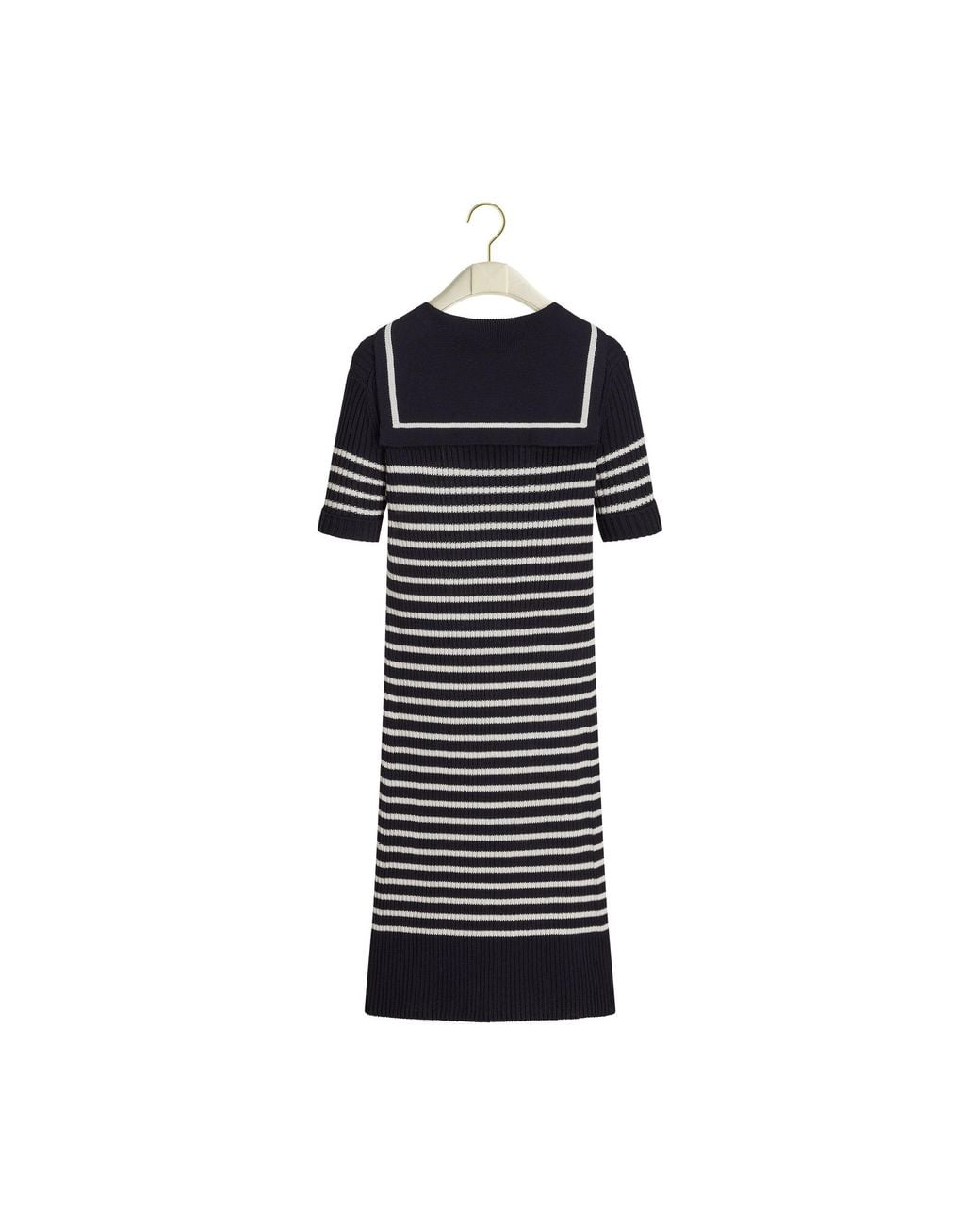 Dior Black Iviera Marinière Straight Dress With Sailor Collar