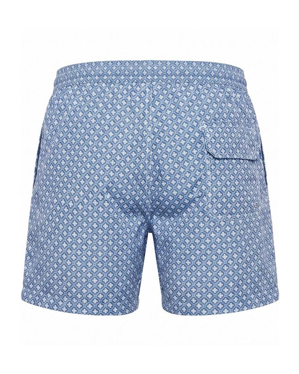 Fedeli Blue Madeira Drawstring Swim Trunks for men