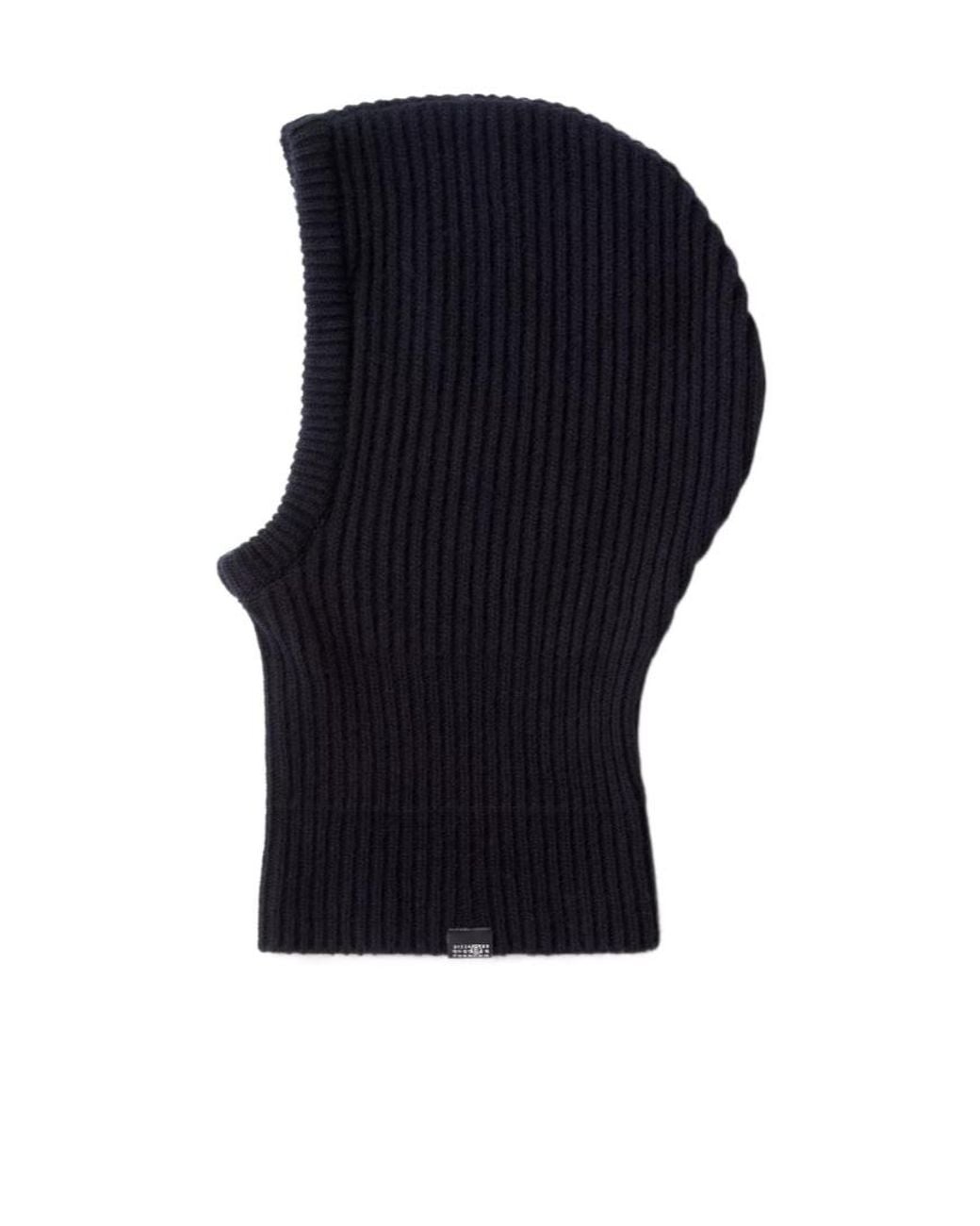 MM6 by Maison Margiela Blue Numeric Ribbed Balaclava