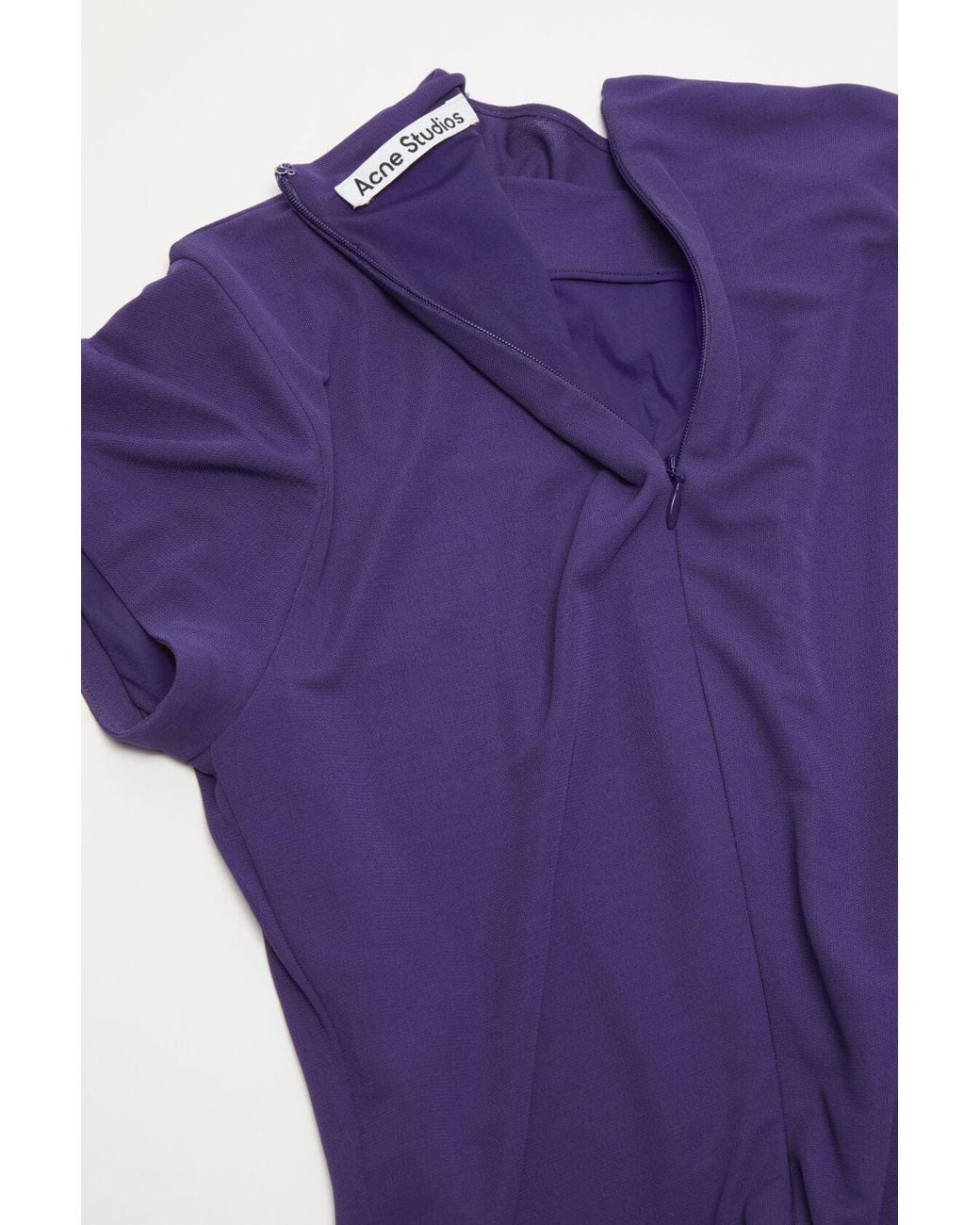 Acne Purple Draped Scarf Jersey Dress