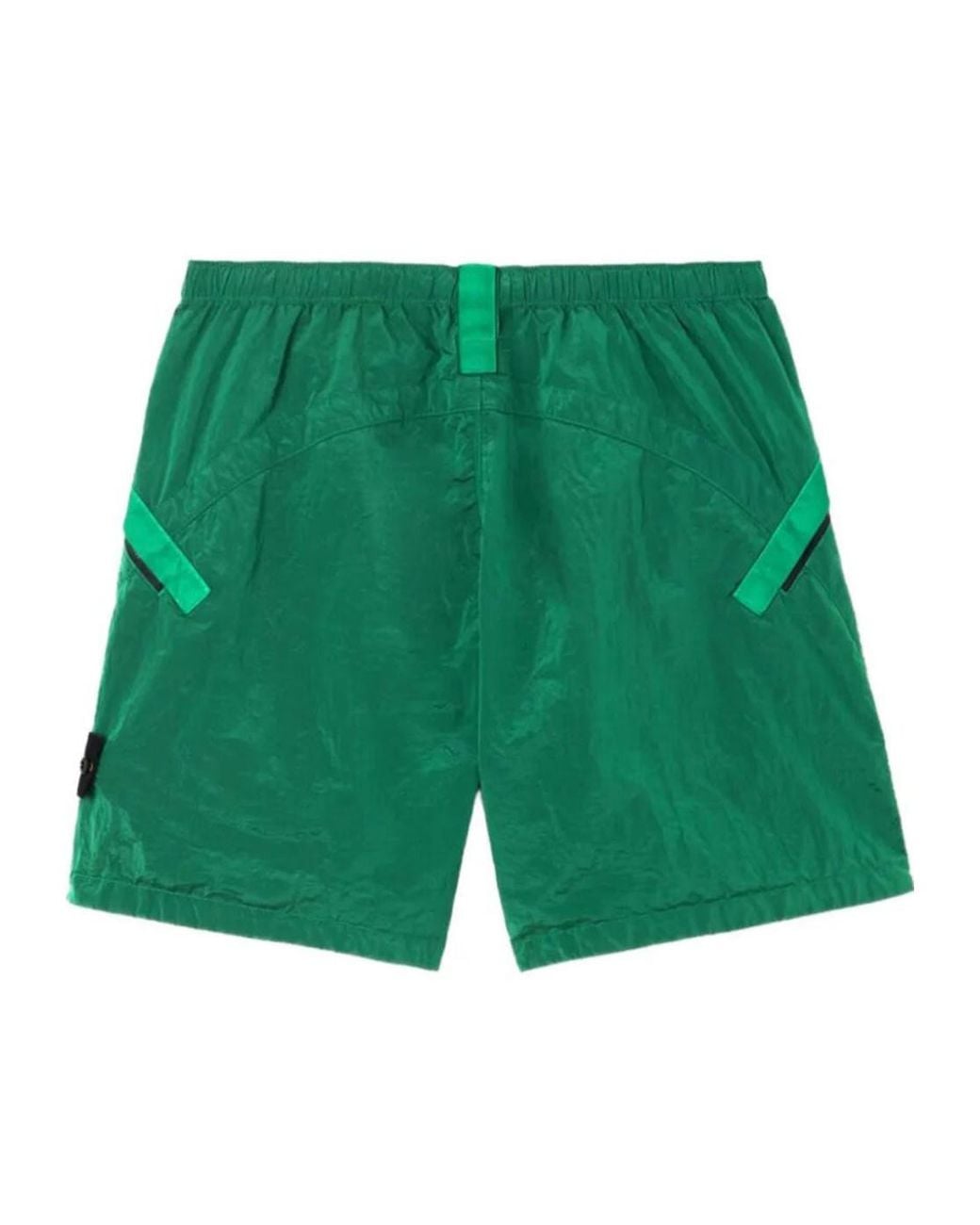 Stone Island Green Logo Patch Bermuda Shorts for men