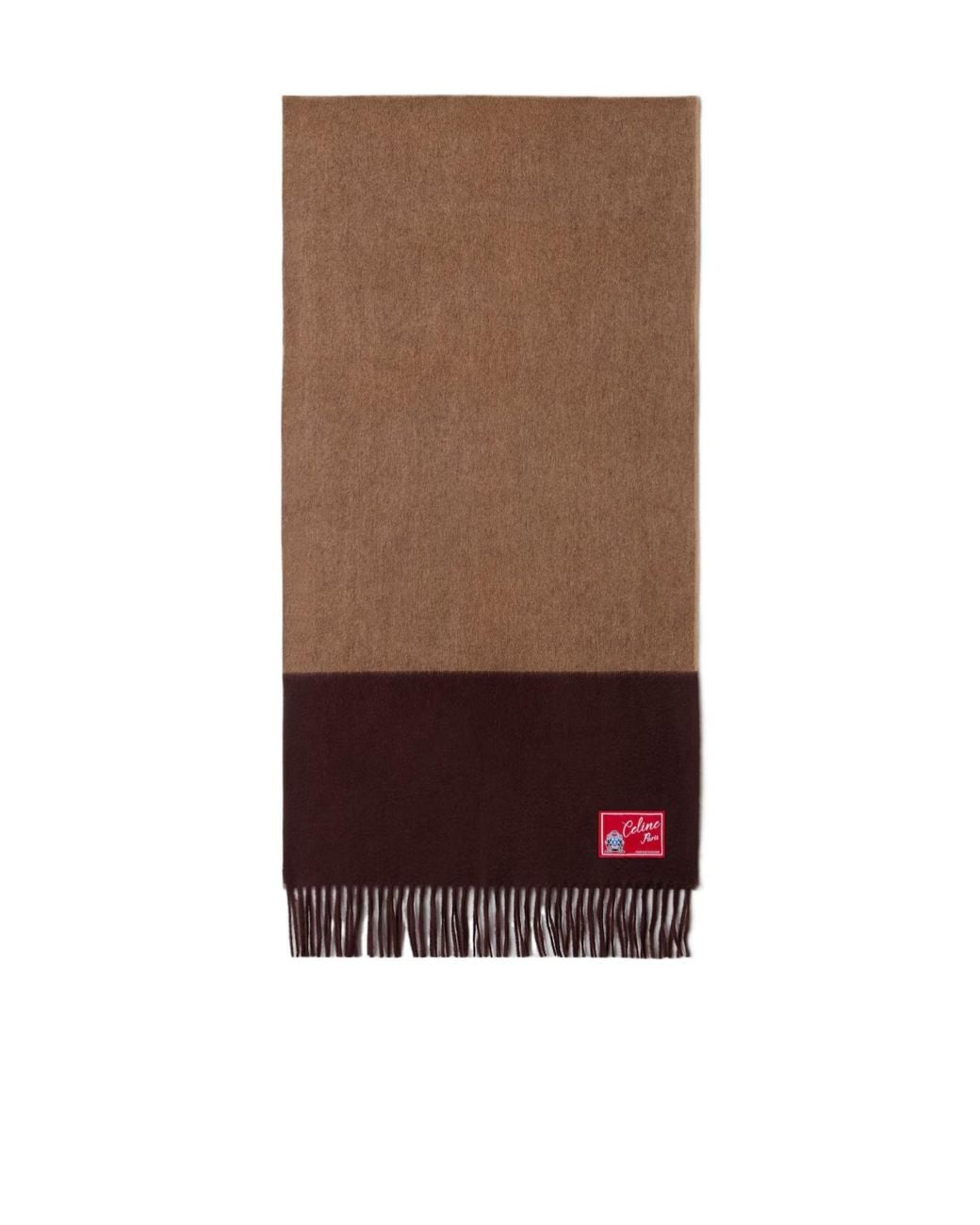 Céline Brown Bicolor Cashmere Scarf