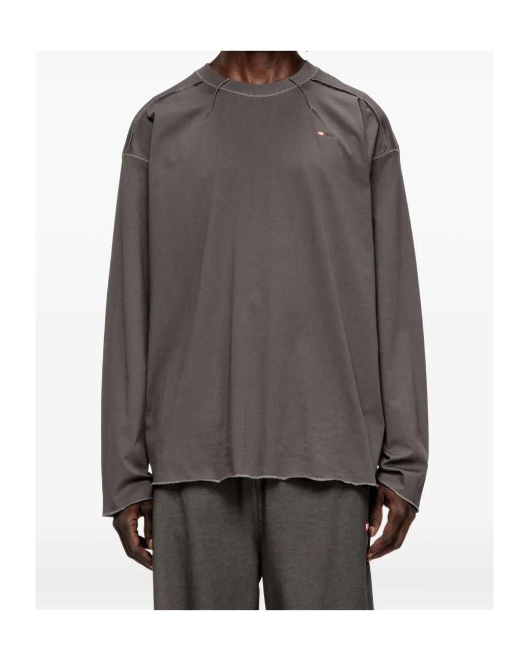 DIESEL Gray Crahor Long-Sleeve T-Shirt for men