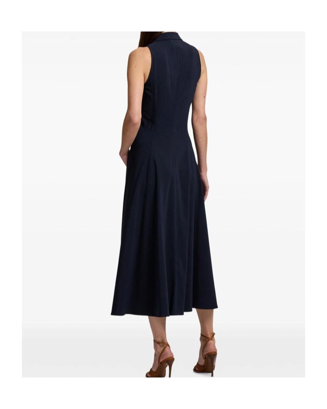 Ralph Lauren Blue Alecia Double-Breasted Midi Dress