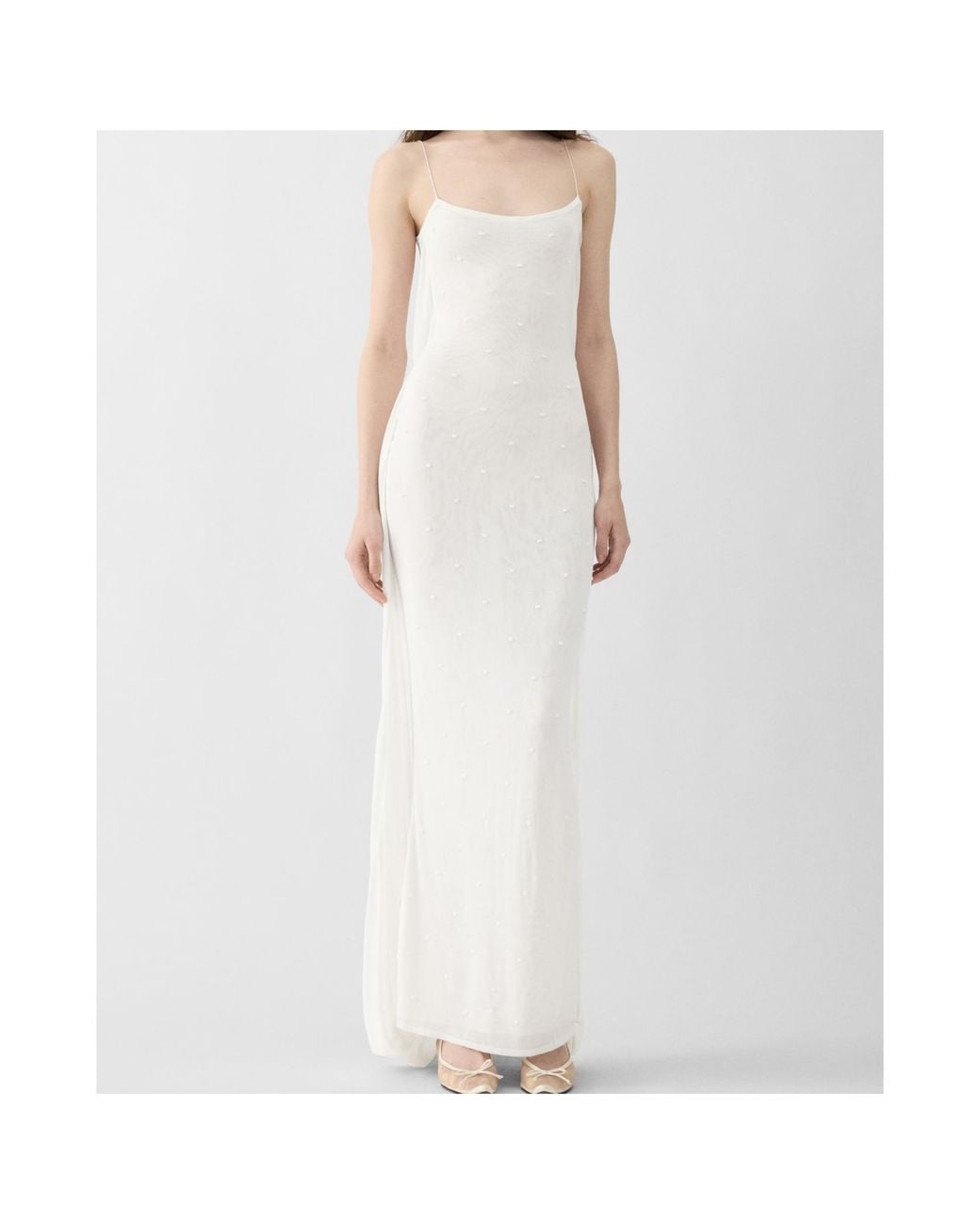 Jacquemus White The Plumetis Sleeveless Knitted Dress
