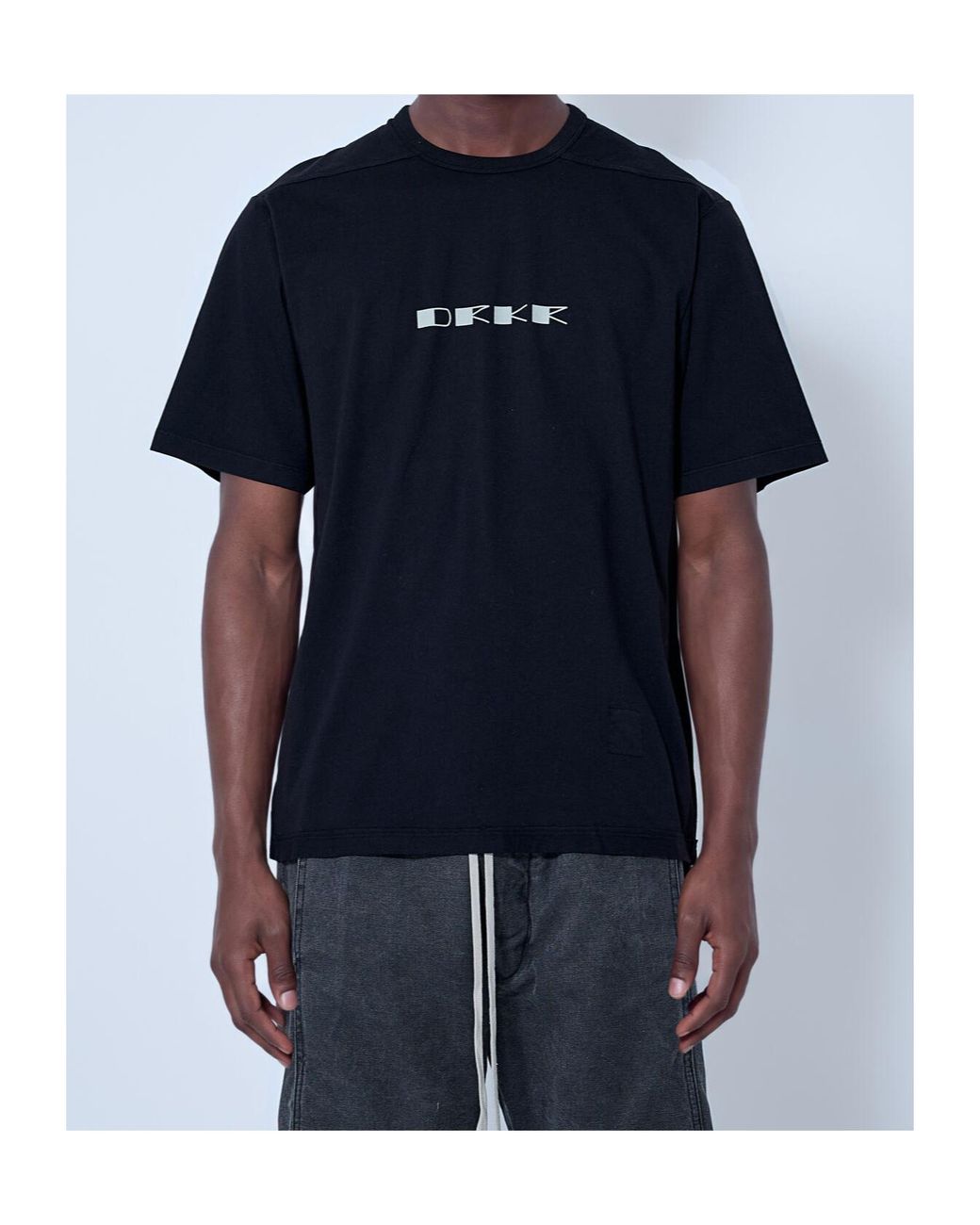Rick Owens Black Logo Motif Jersey T-Shirt for men