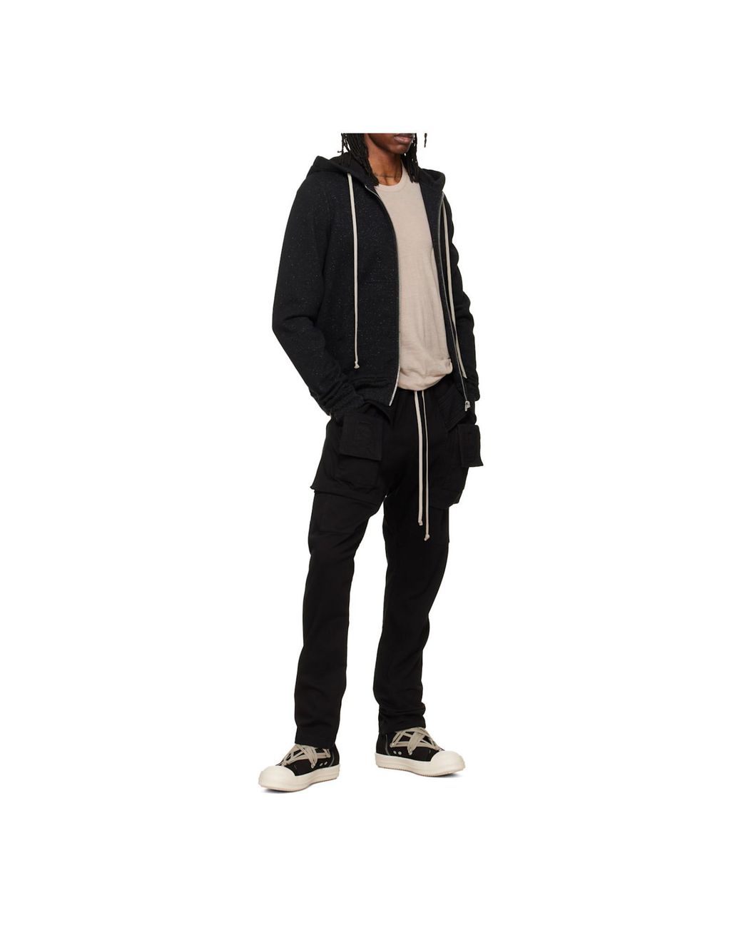 Rick Owens Black Drawstring Trousers for men