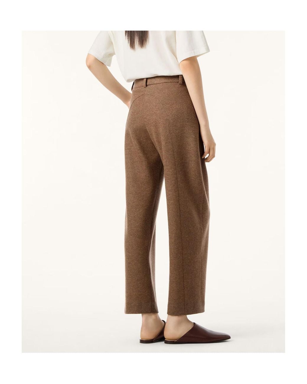 Loro Piana Brown Rio Bodro Straight-Leg Pants