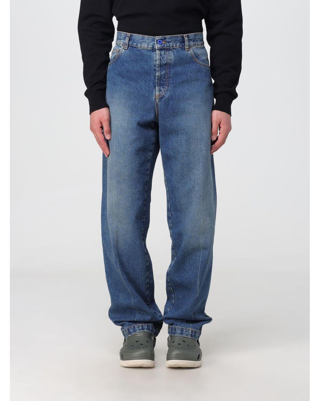 Marcelo Burlon Blue County Of Milan Logo Patch Straight-Leg Jeans for men