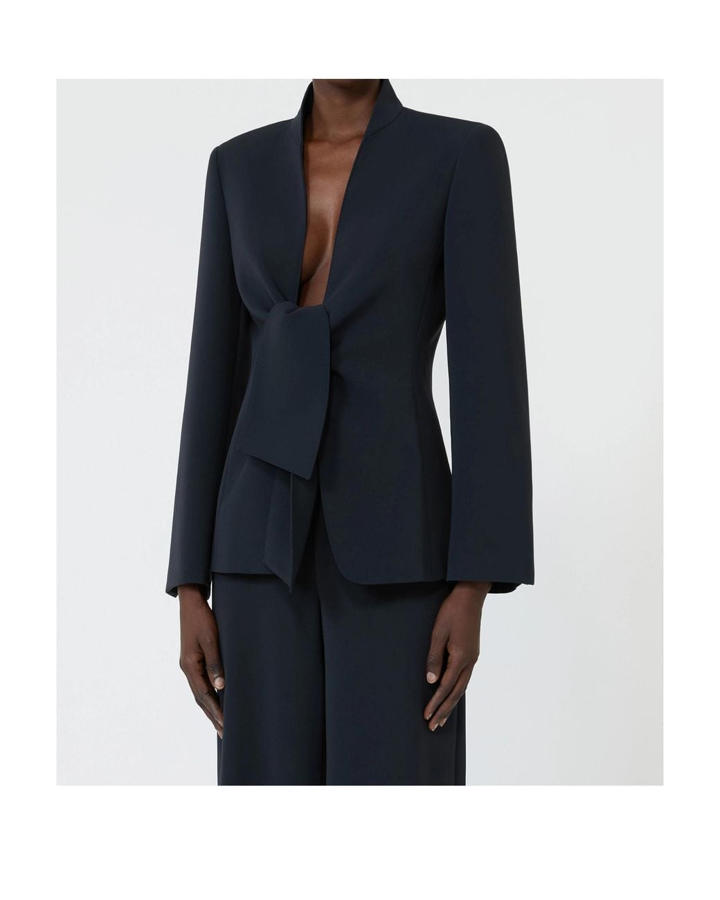 Max Mara Blue Tie-Front Blazer