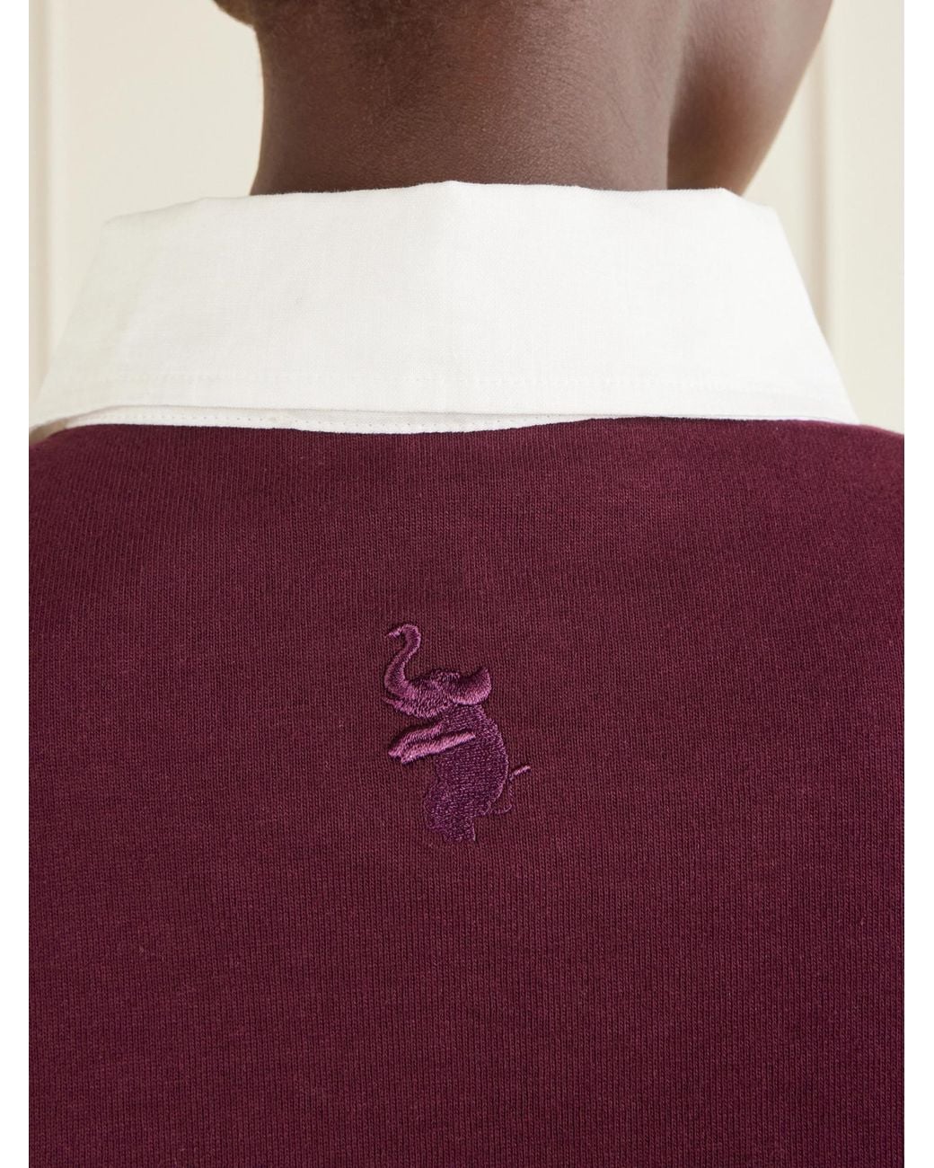 Wales Bonner Purple Minimal Long-Sleeve Polo Shirt