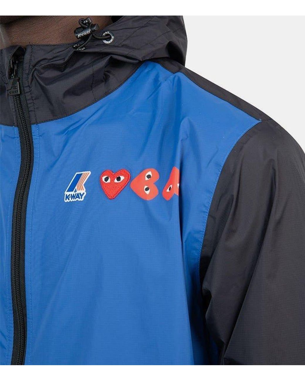 COMME DES GARÇONS PLAY Blue Hooded Casual Jacket for men