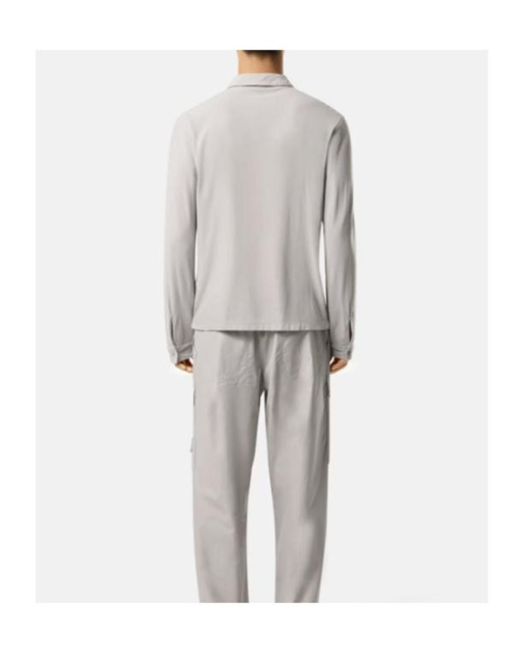 Stone Island White Slim-Fit Long-Sleeve Polo With Tonal Compass Patch for men
