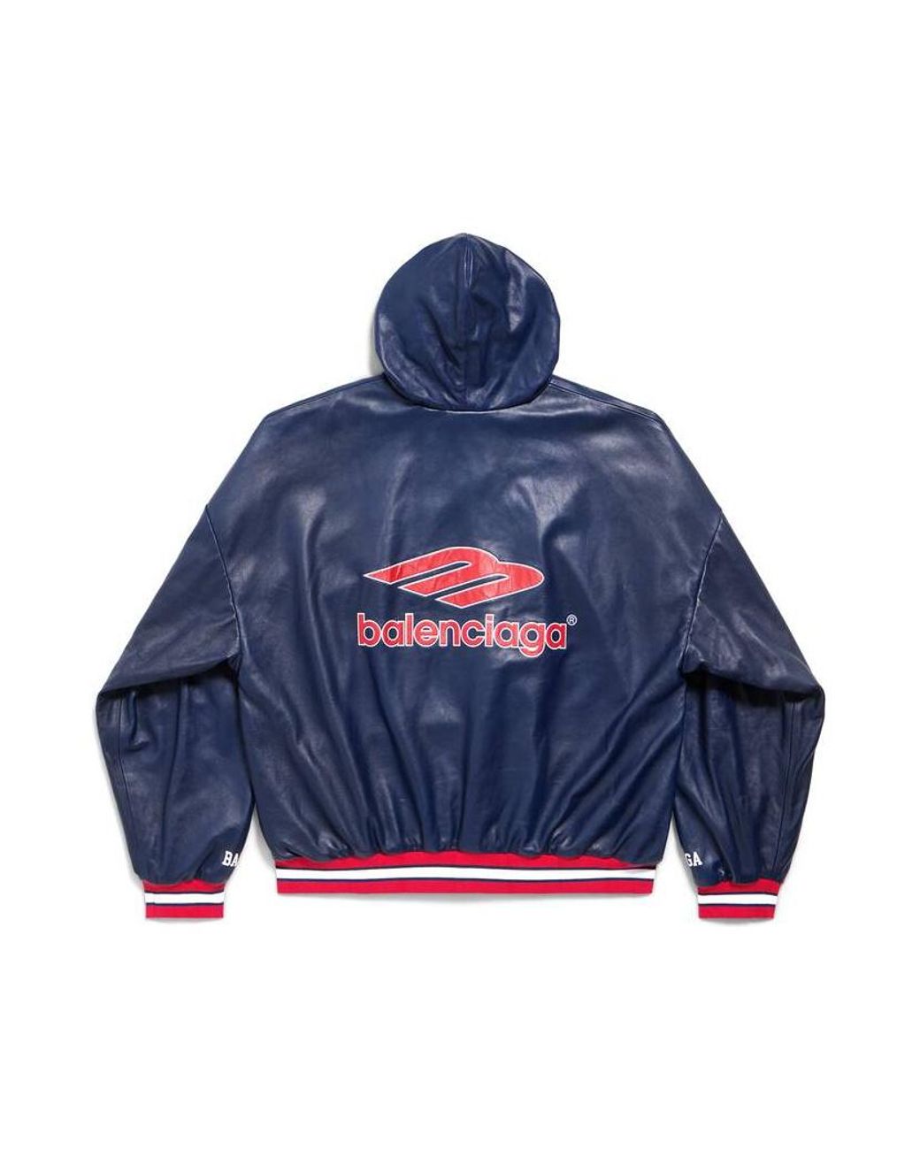 Balenciaga Blue 3B Football Polo Hoodie for men