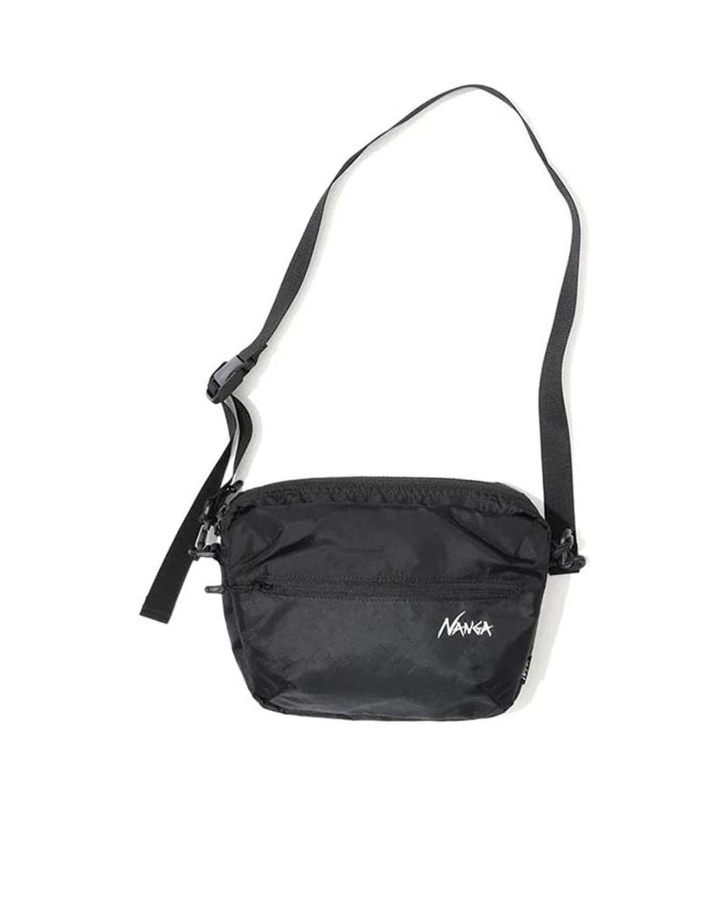 NANGA Black Zippered Shoulder Bag for men