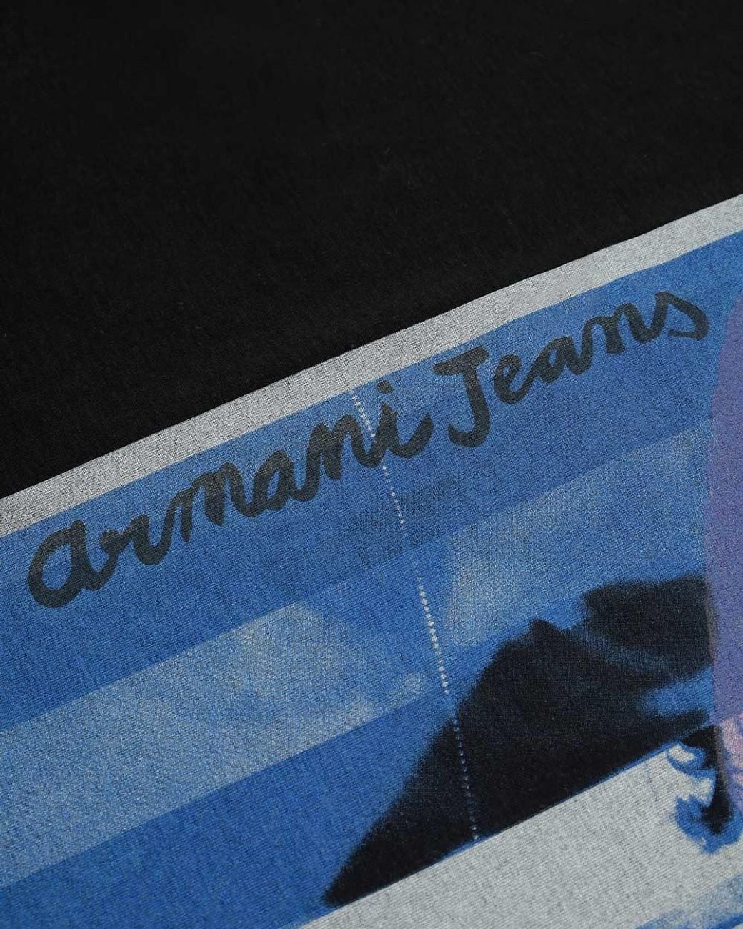 Armani Jeans Black Crew Neck Graphic T-Shirt