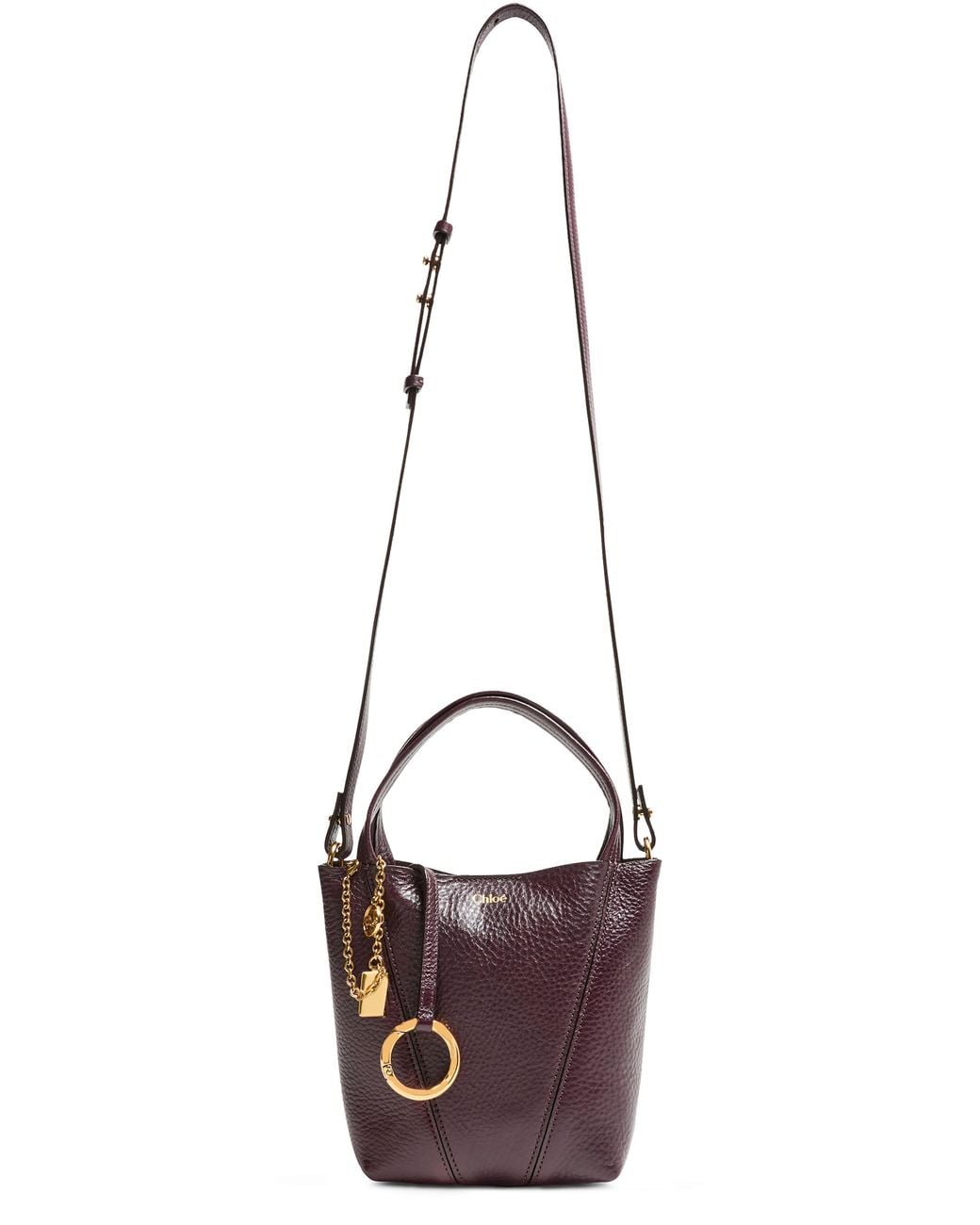 Chloé Purple Spin Grain Leather Tote Bag