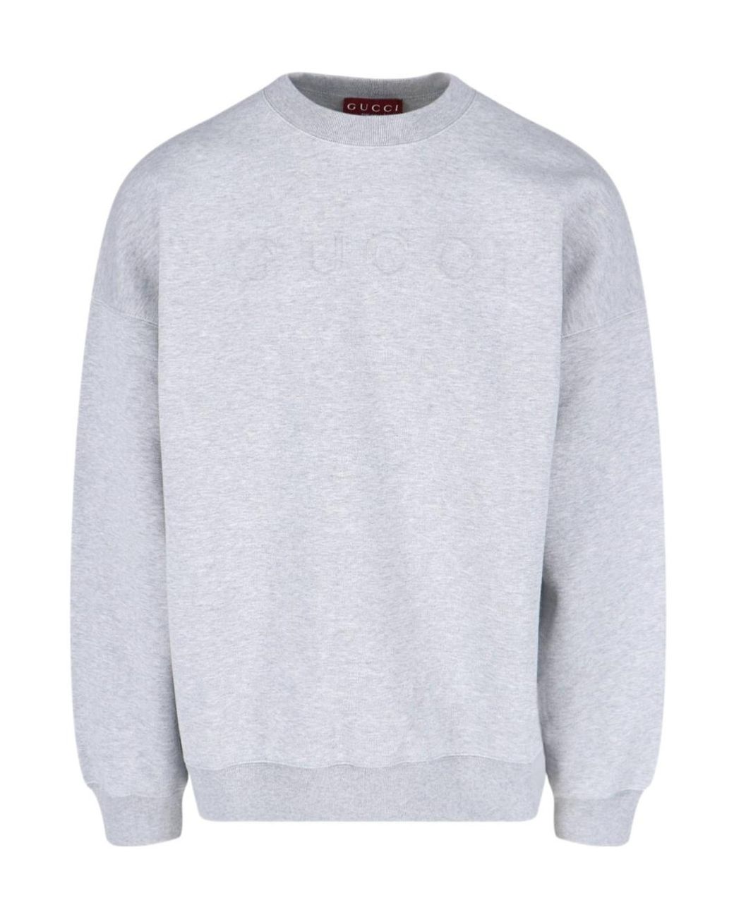 Gucci White Embossed Jersey Sweatshirt for men