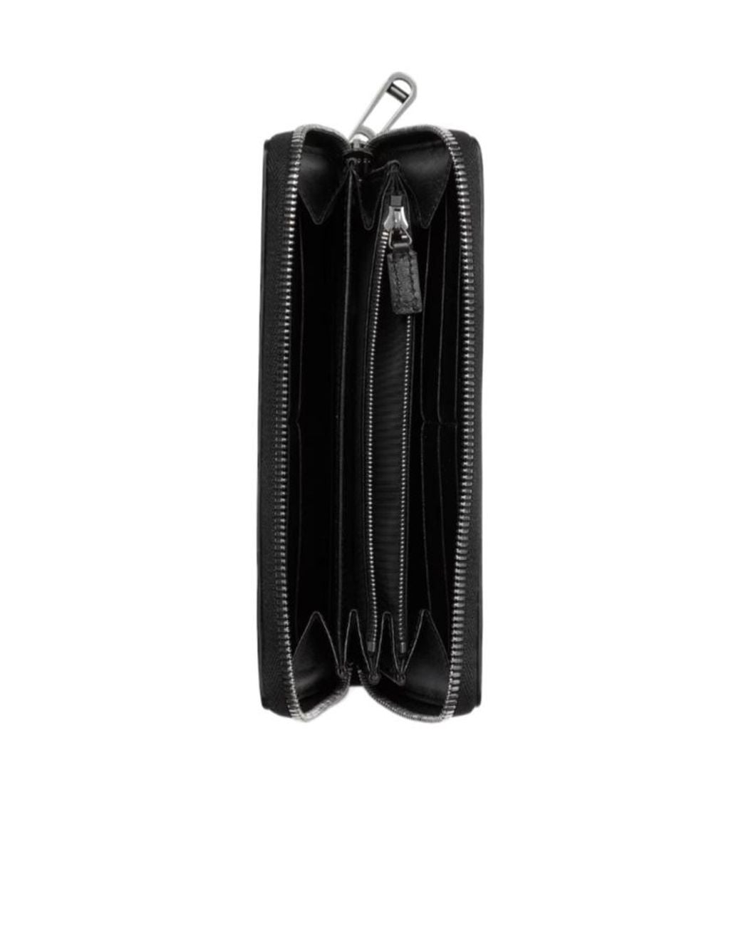 Gucci Black Gg Emblem Zip Around Wallet for men